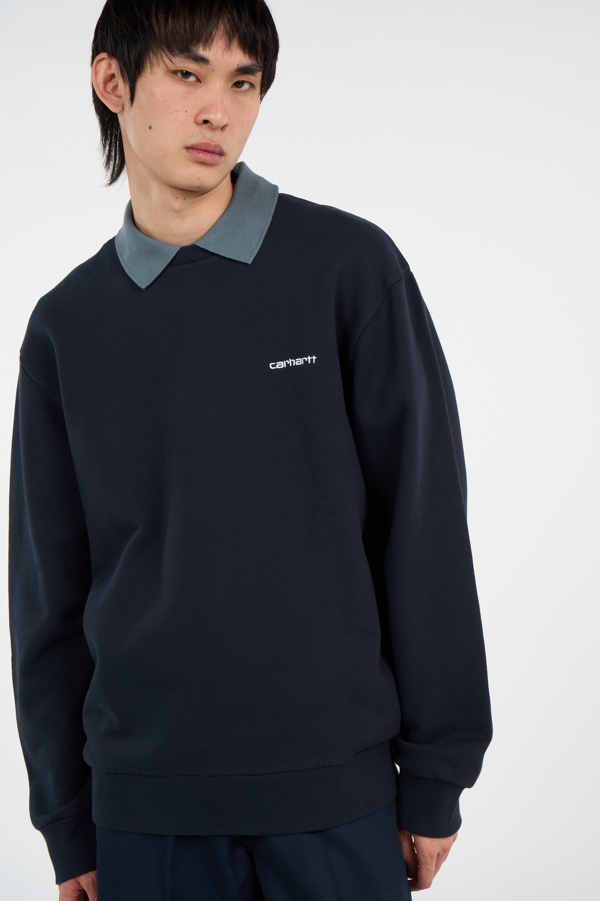 Sweatshirt script embroidery sweat CARHARTT WIP Bleu