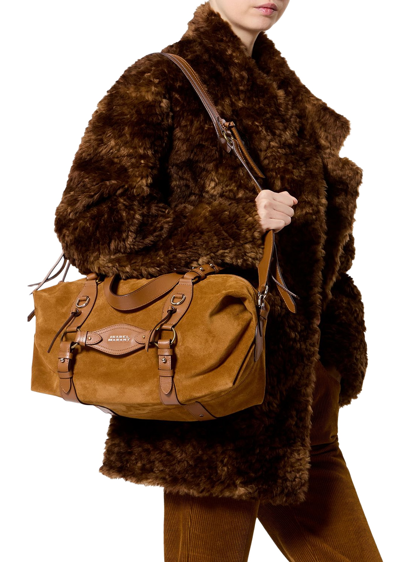 Handtasche Tilpa aus Veloursleder und Leder ISABEL MARANT Braun