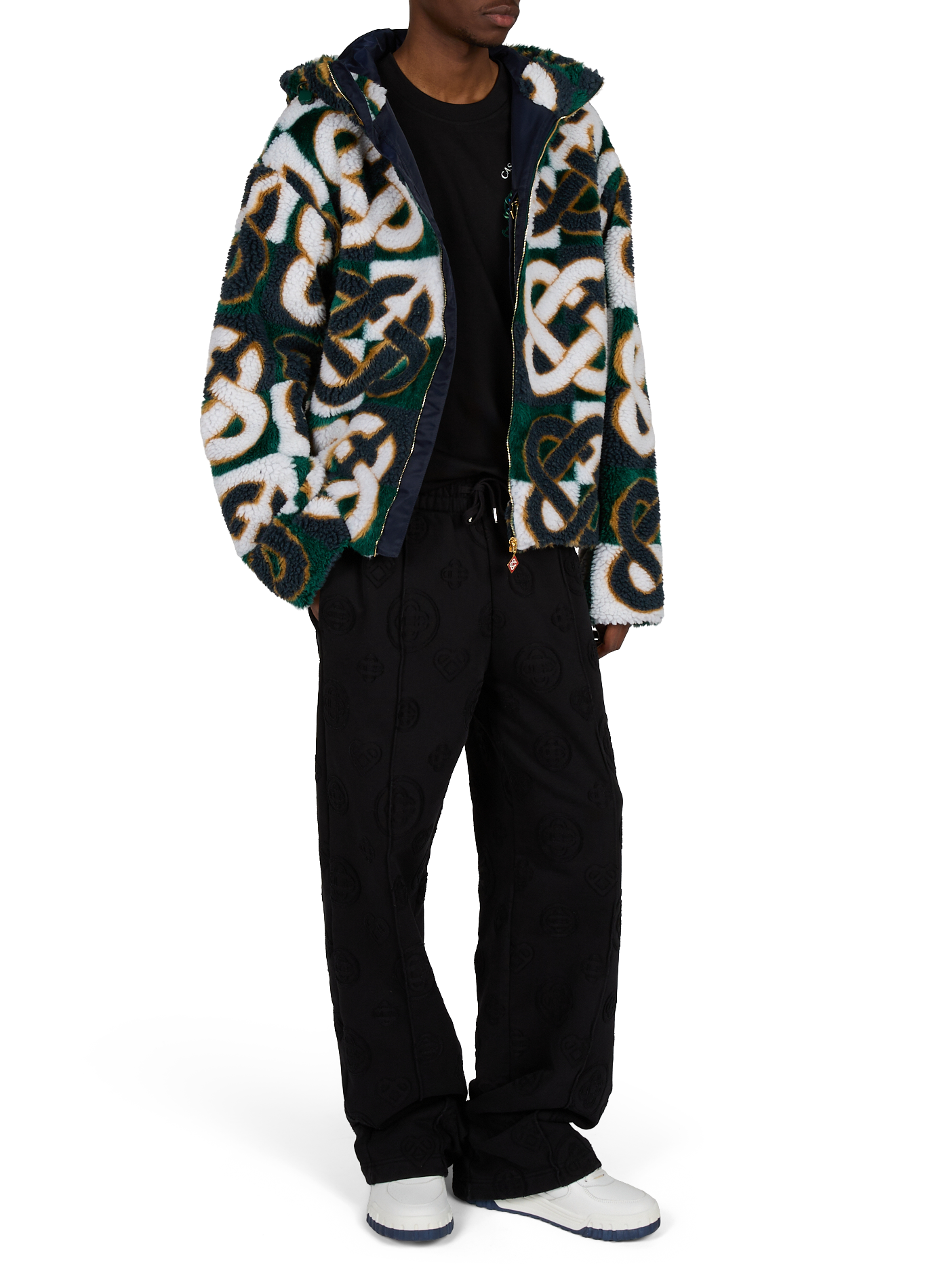 Logo-embroidered wool blend jacket CASABLANCA PARIS Multicolour
