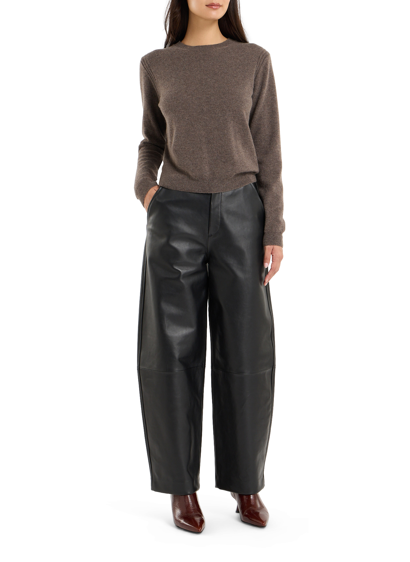 Straight cashmere sweater SAISON 1865 Brown