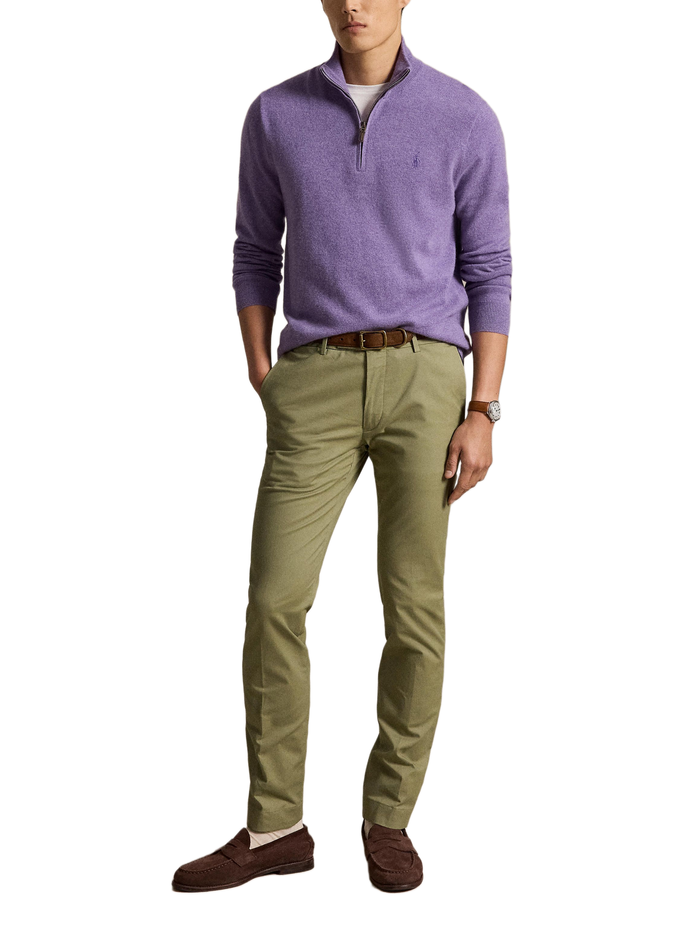 Pantalon chino en coton mélangé POLO RALPH LAUREN Vert