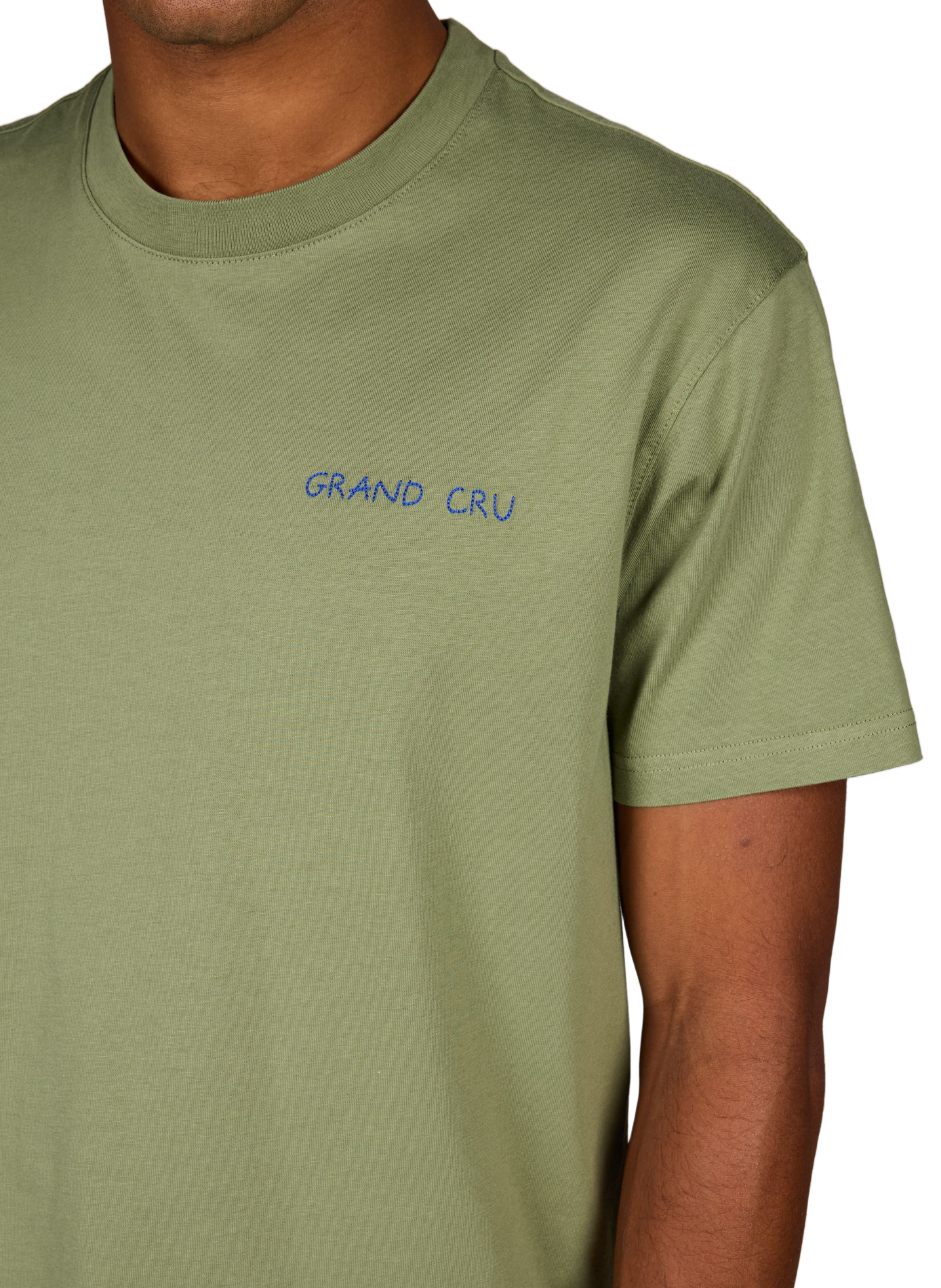 T-shirt Popincourt à broderie Grand Cru en coton MAISON LABICHE Vert