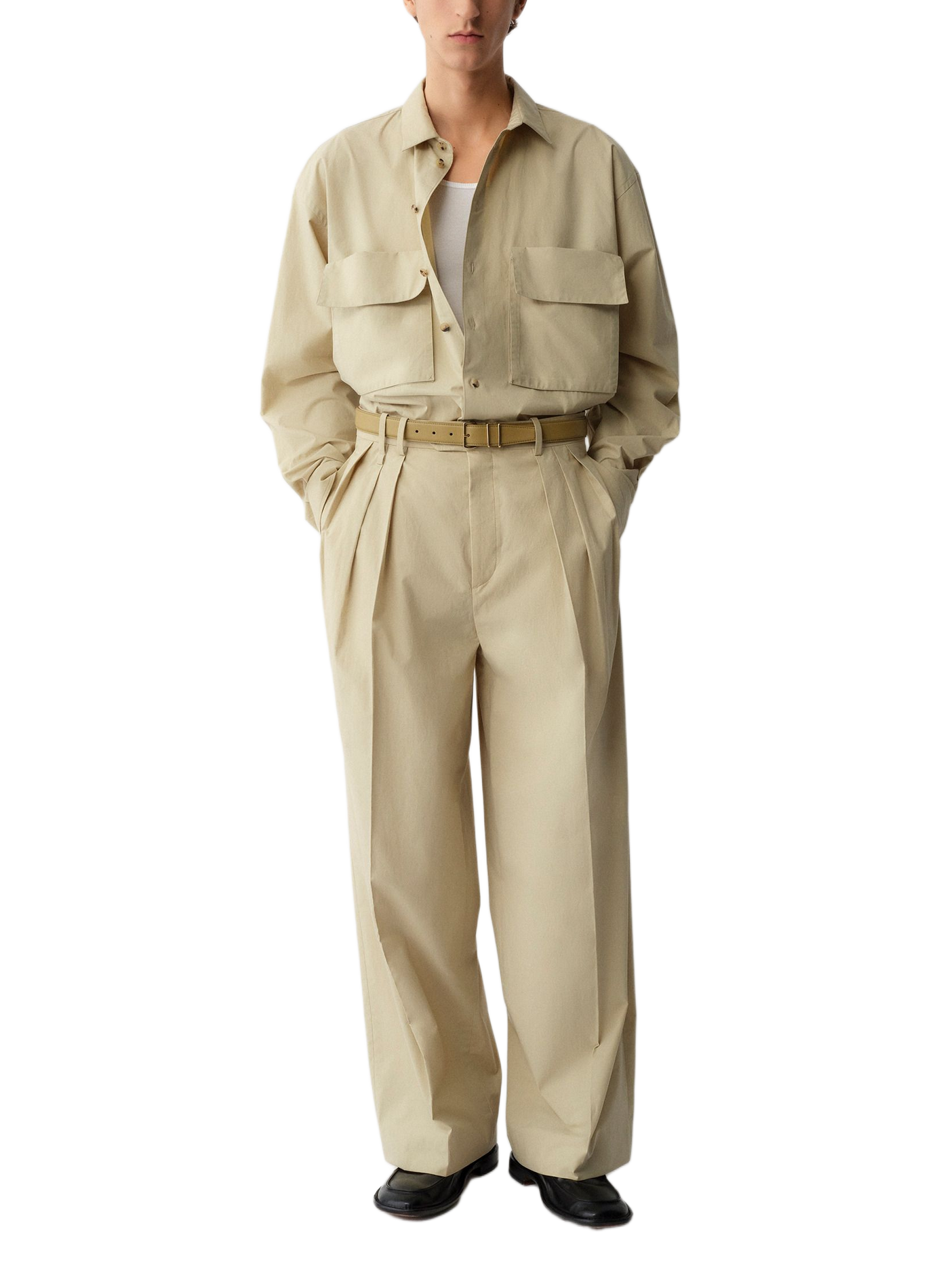 Straight shirt Cornelius in cotton CALVIN KLEIN COLLECTION Beige