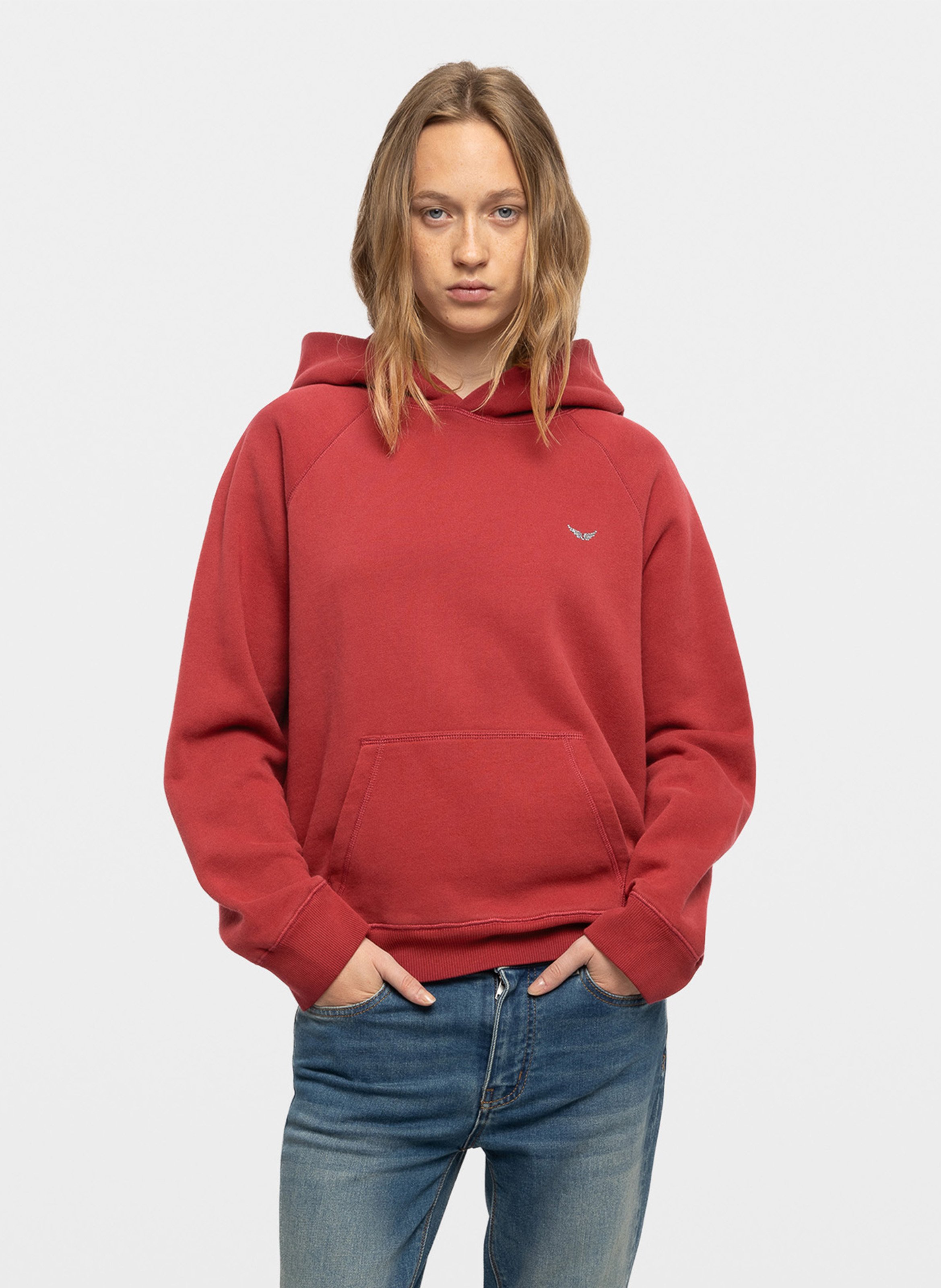 Rechte sweater met zeefdruk in gemengde katoenen stof genaamd Georgy ZADIG&VOLTAIRE Rood
