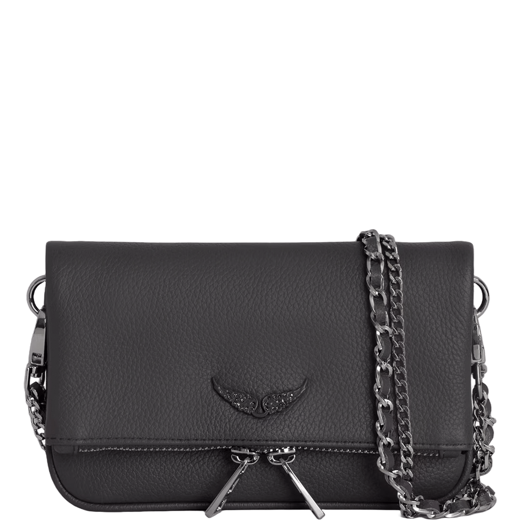 Schoudertas met flap in mini rock leder  Road