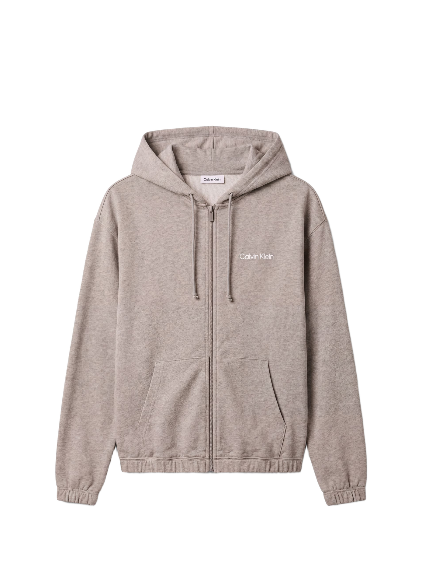 Gerader Kapuzenpullover aus Baumwolle CALVIN KLEIN Grau