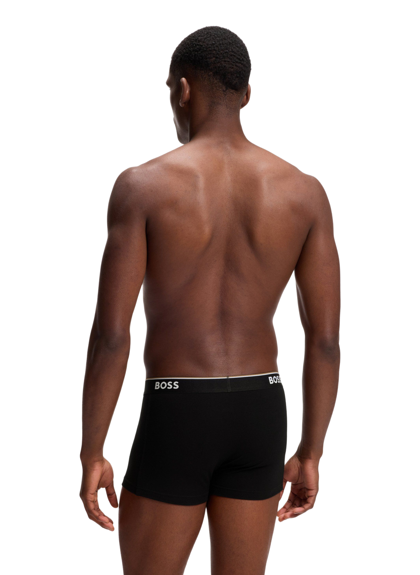 Lot de 3 boxers unis en coton mélangé BOSS Noir