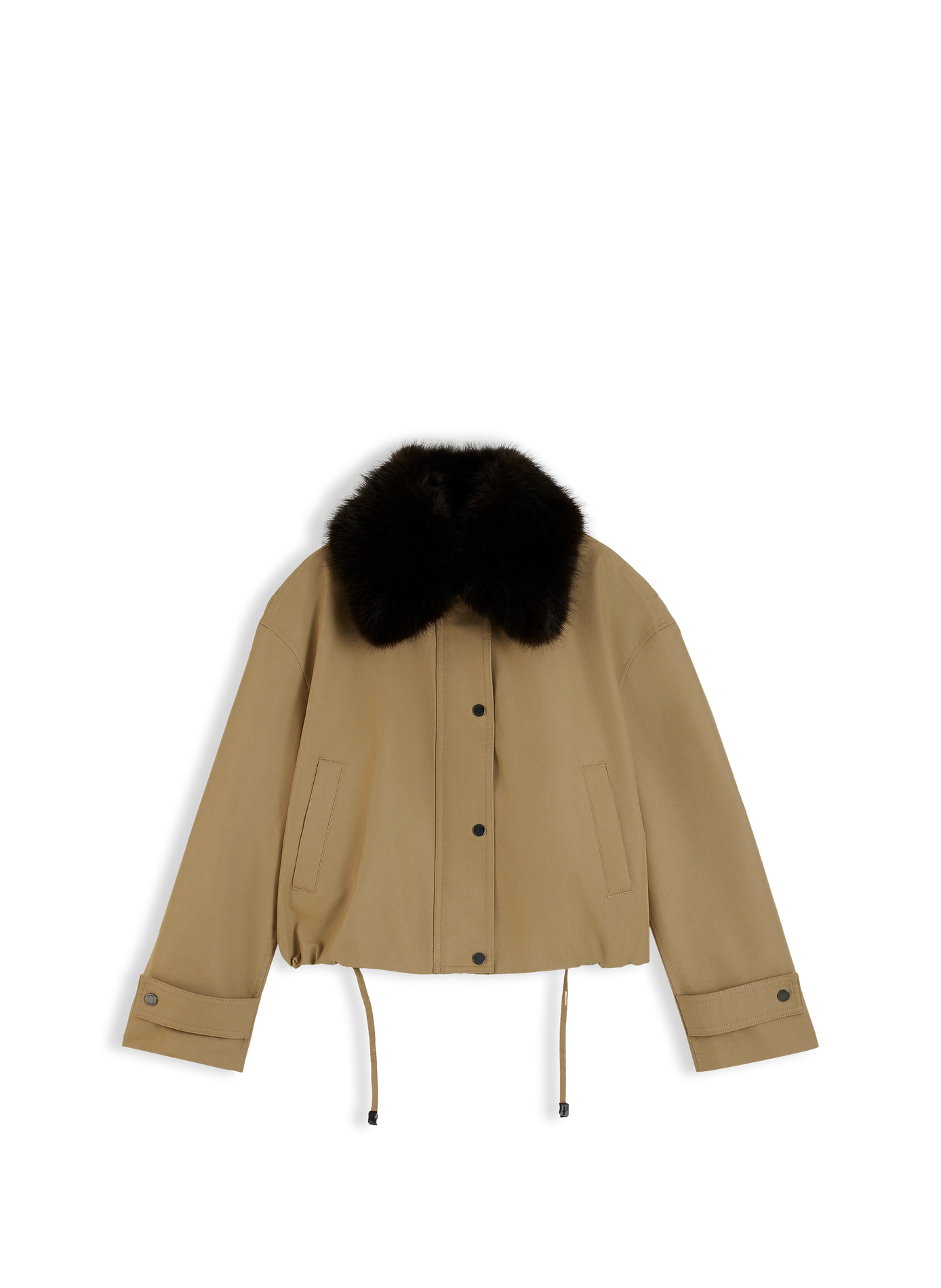 Weite unifarbene Jacke mit Kragen in Felloptik TOMMY HILFIGER Beige