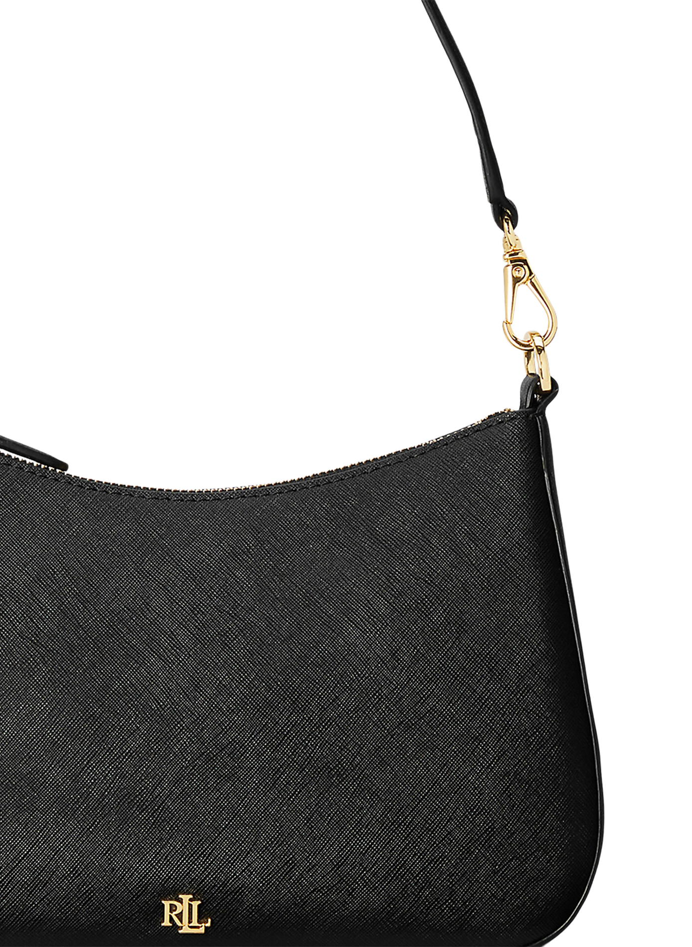 DANNI 26 MEDIUM crosshatch leather bag LAUREN Black