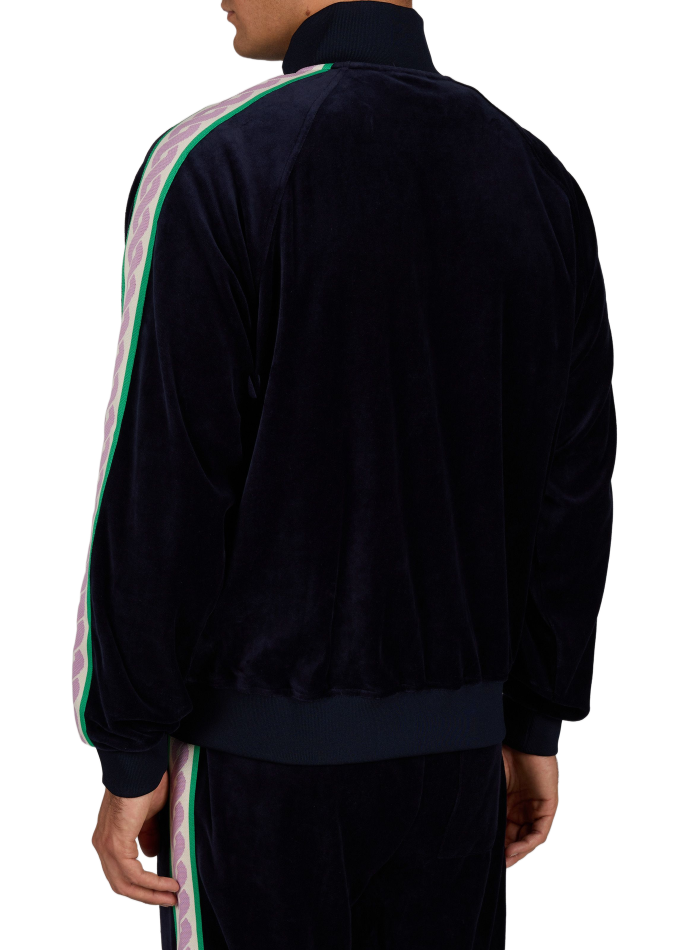 Cotton-blend velvet tracksuit jacket DROLE DE MONSIEUR Blue