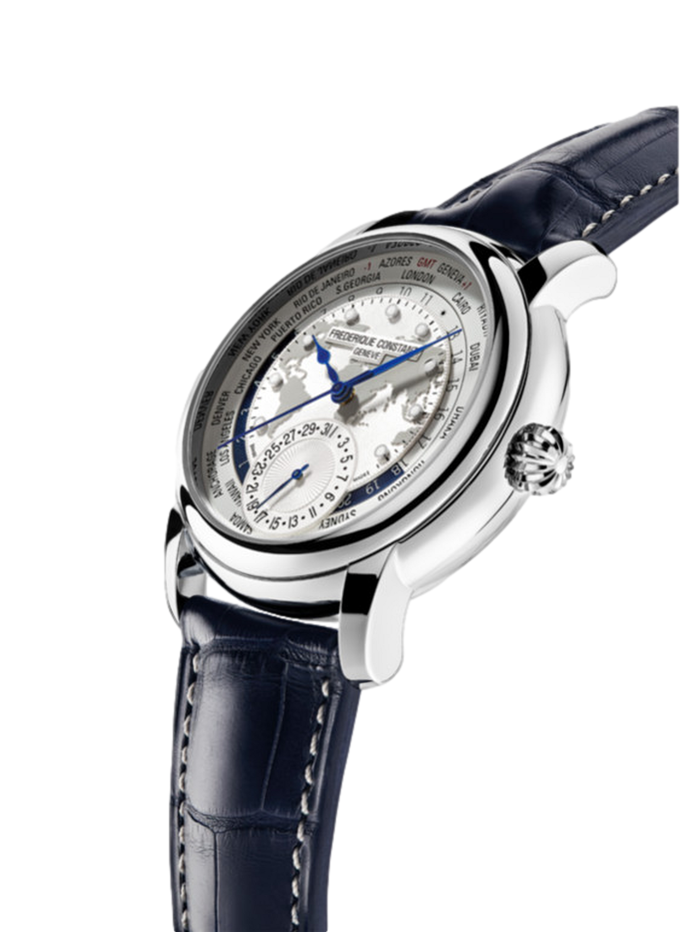 Automatisch horloge van kalfsleer FREDERIQUE CONSTANT Wit