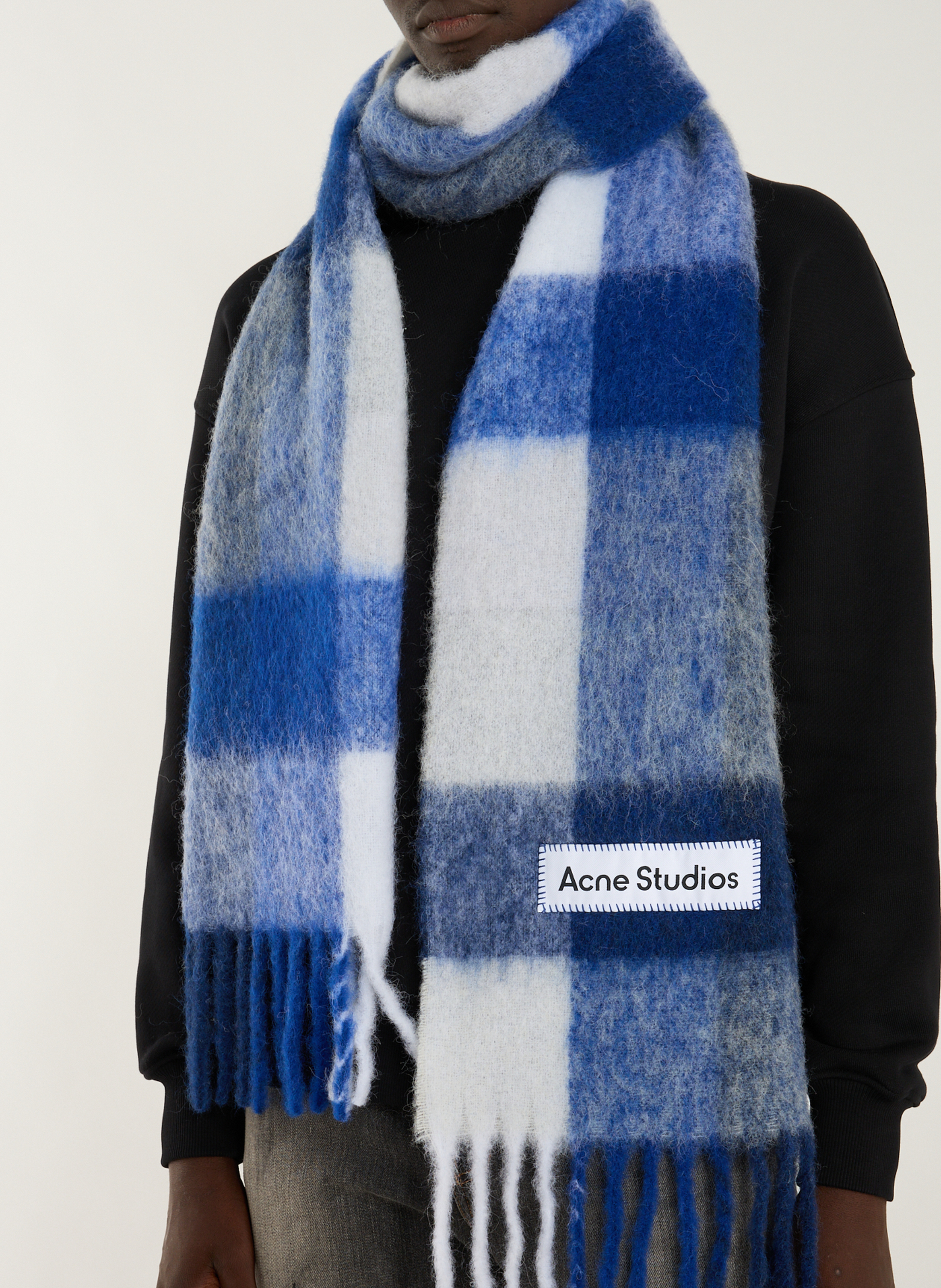 Breiter Karo-Schal aus Alpaka, Wolle und Mohair-Mischung ACNE STUDIOS Mehrfarbig
