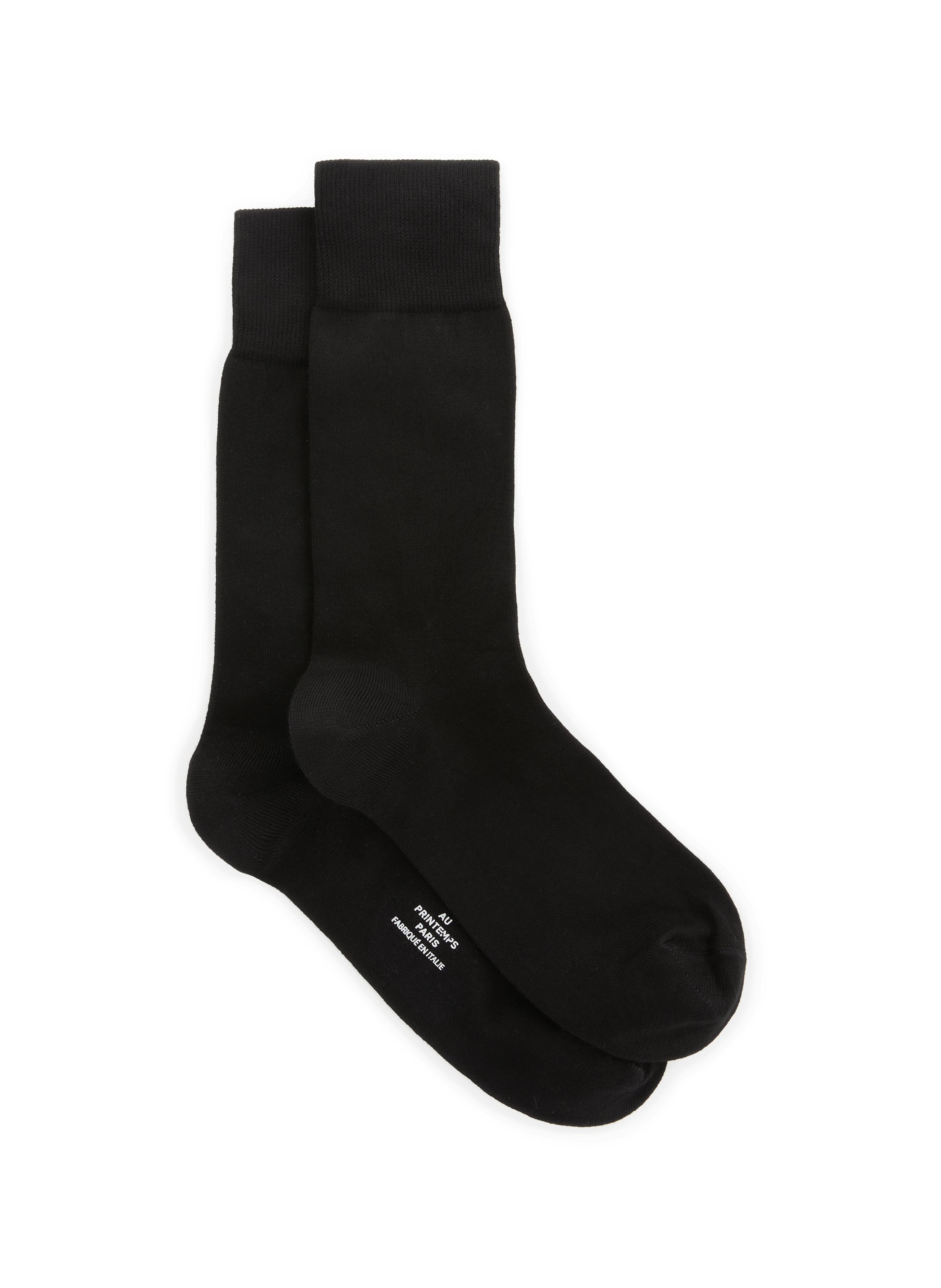 AU PRINTEMPS PARIS Chaussettes en coton mélangé Noir
