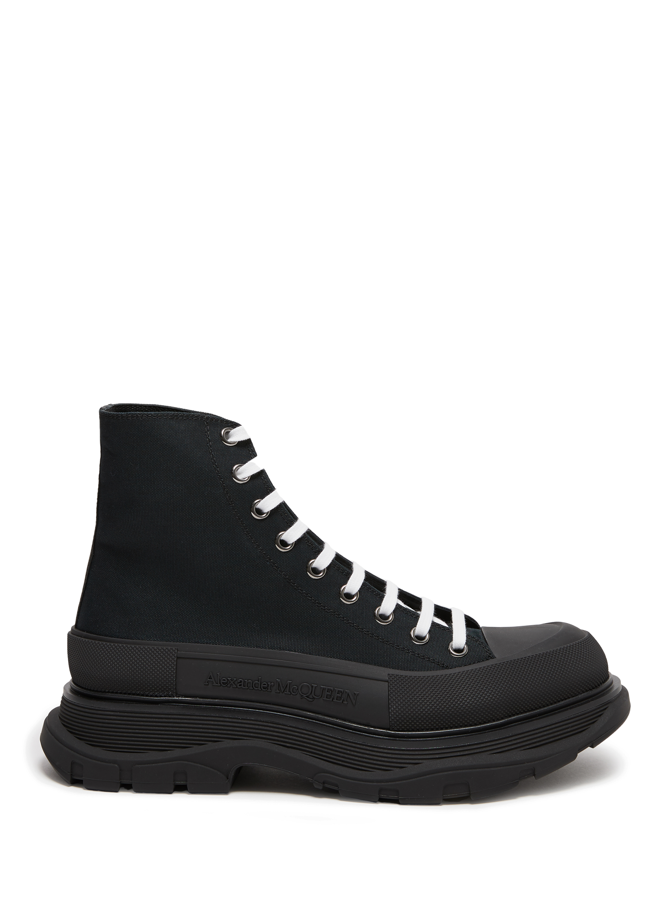 ALEXANDER MCQUEEN Baskets montantes Tread Slick en coton Noir
