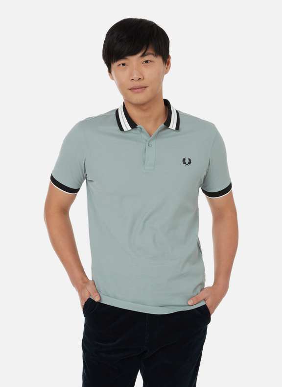 FRED PERRY Straight cotton piqué polo shirt Blue
