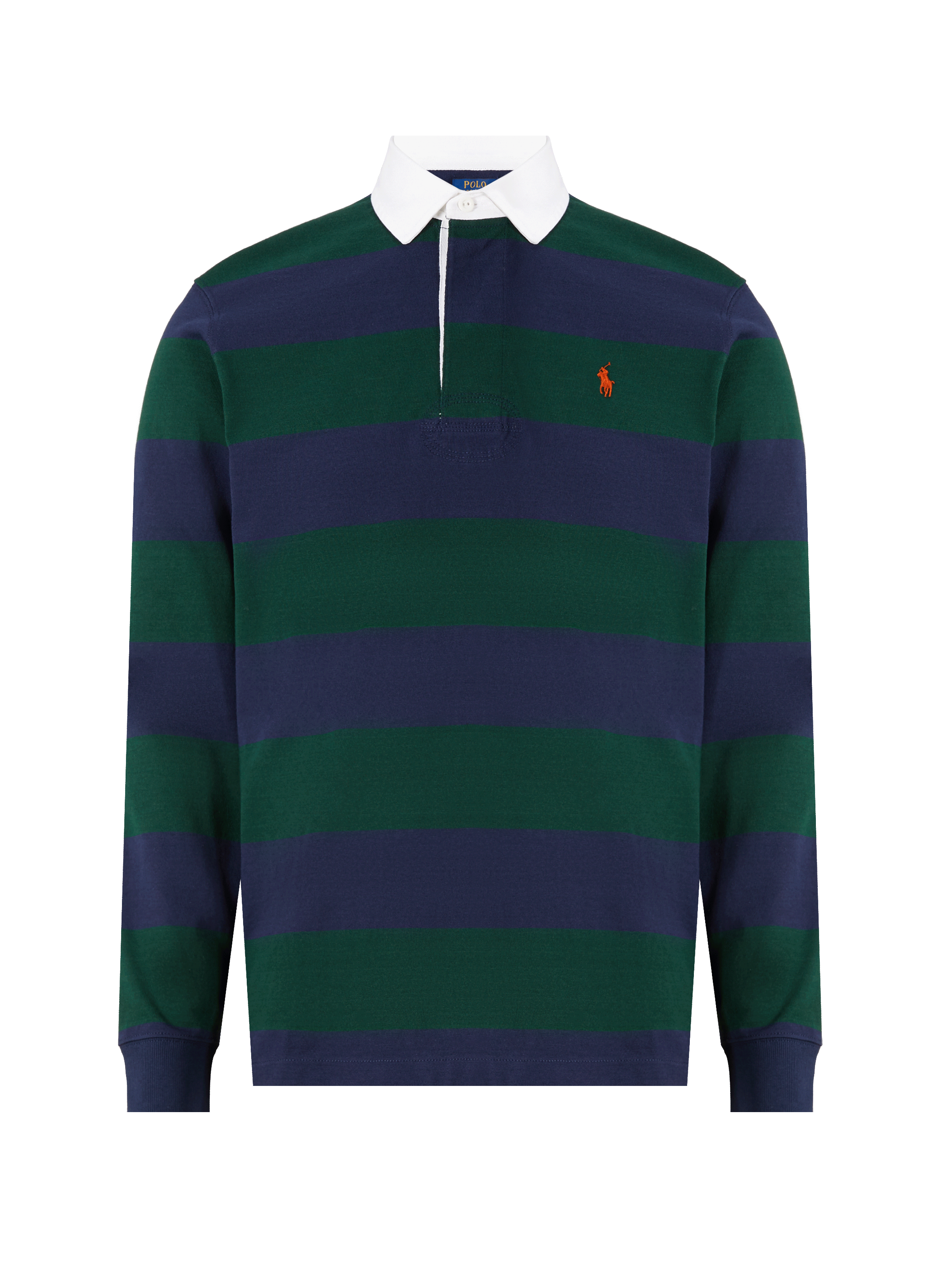 Polo rayé manches longues en coton