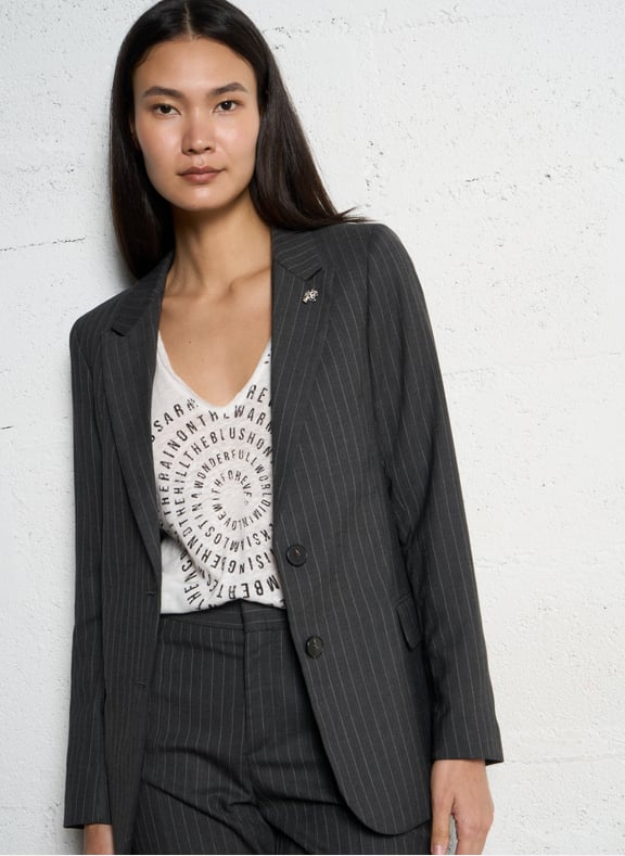 Veste tailleur à rayures Gris by IKKS IKKS Veste tailleur à rayures Gris