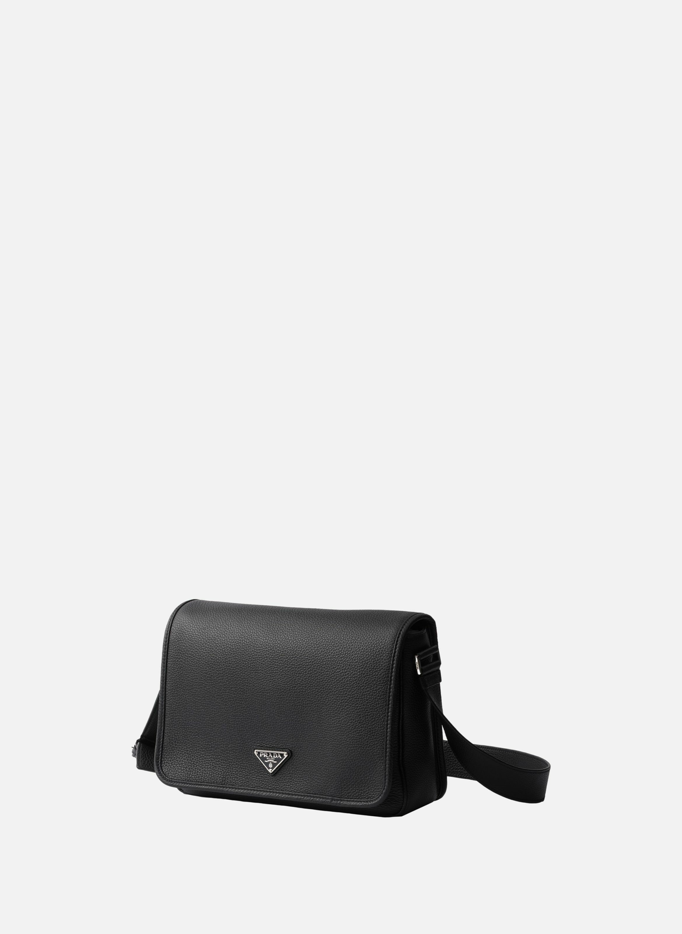 Sac porté épaule en cuir PRADA Noir