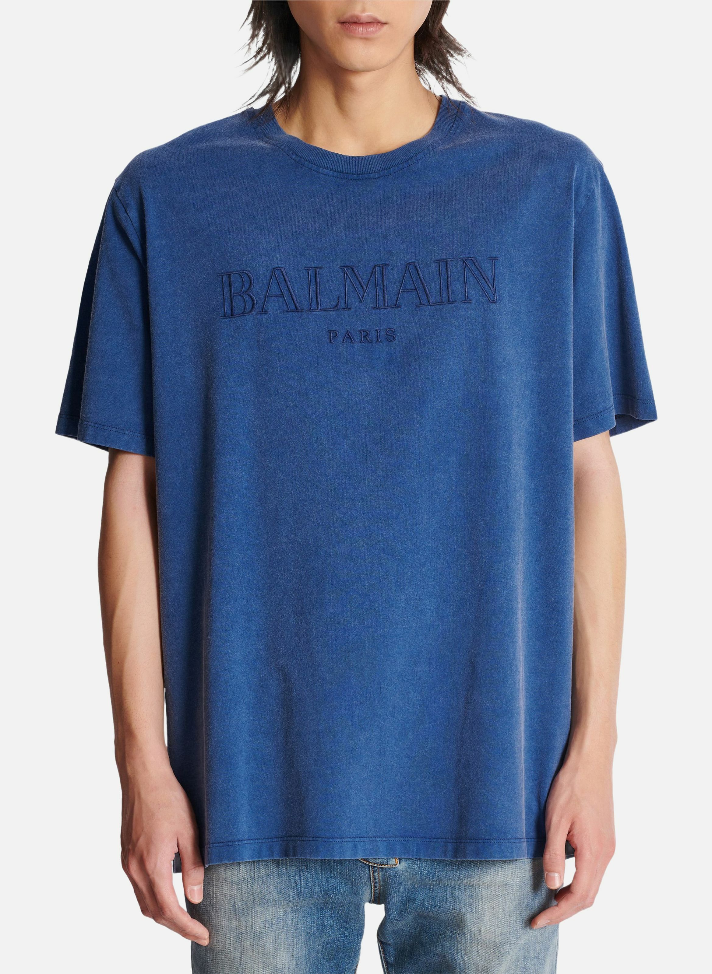 T-shirt ample avec broderie balmain vintage BALMAIN Bleu