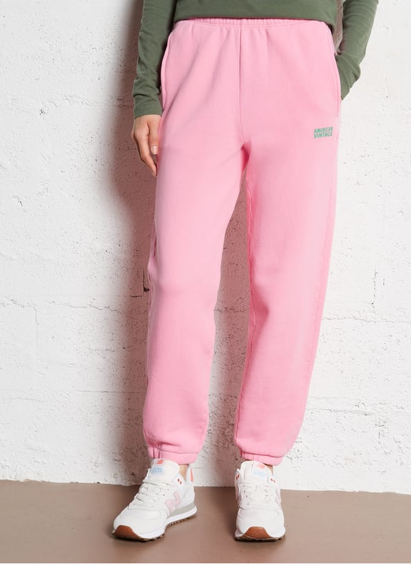 Jogging taille haute en coton mélangé izubird Rose by AMERICAN VINTAGE AMERICAN VINTAGE Jogging taille haute en coton mélangé izubird Rose