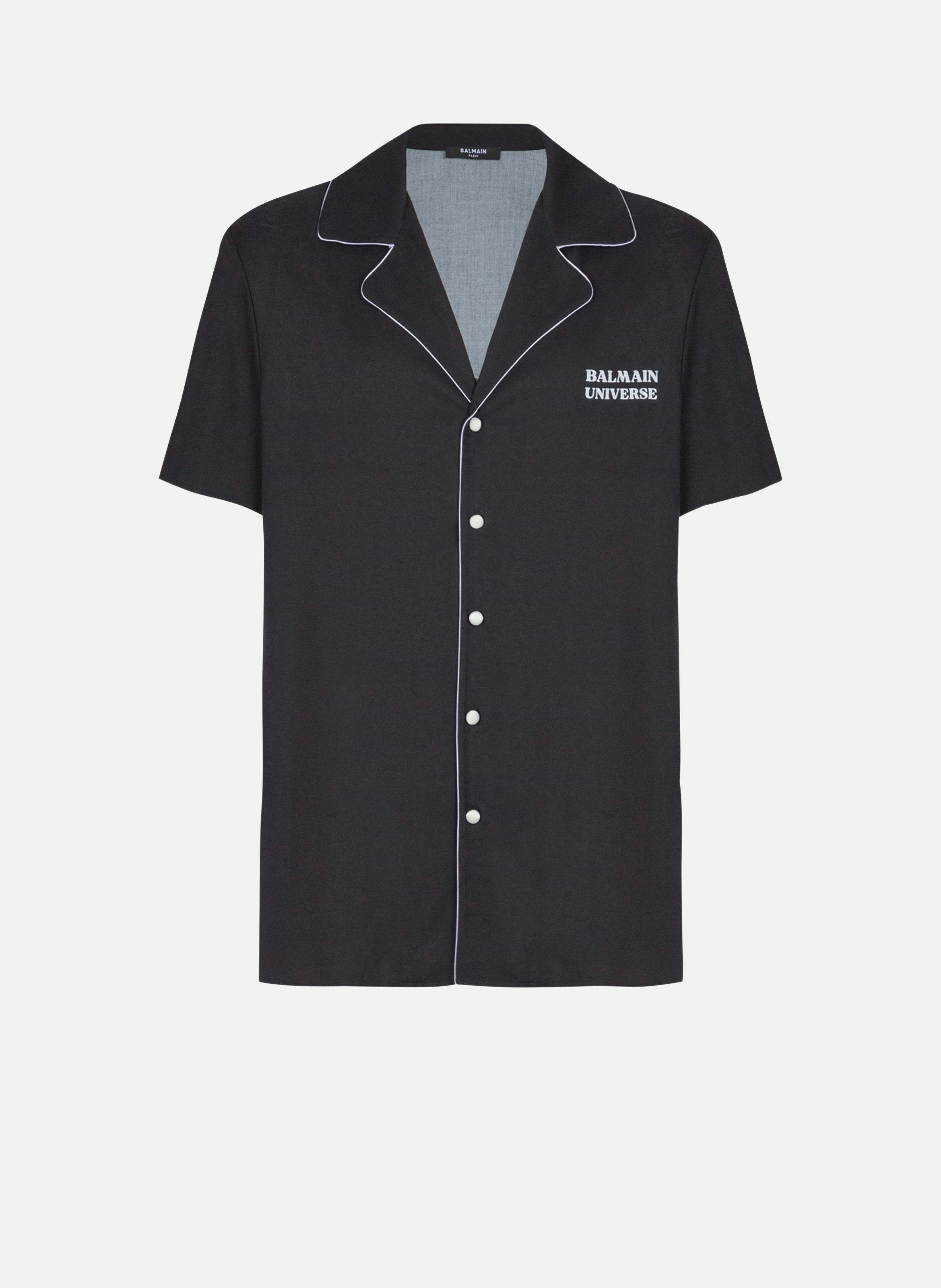 Chemise pyjama imprimée motif 9 planètes BALMAIN Noir