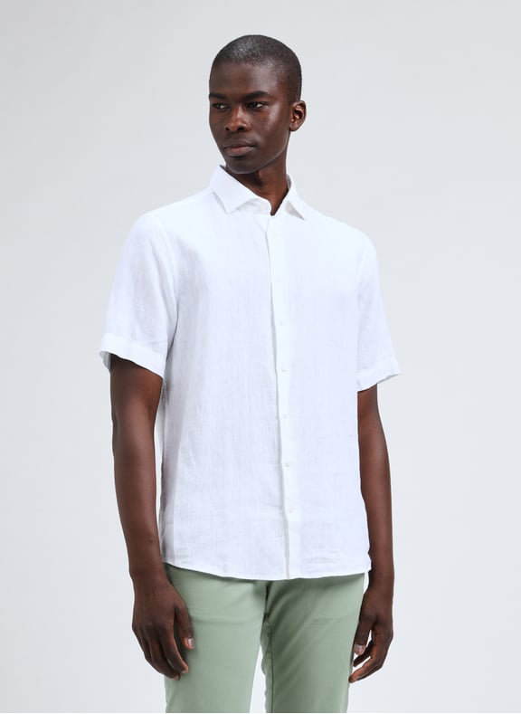 Chemise unie en lin Blanc by SEIDENSTICKER SEIDENSTICKER Chemise unie en lin Blanc