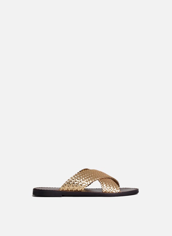 Mules plates en cuir witch Doré by JONAK JONAK Mules plates en cuir witch Doré