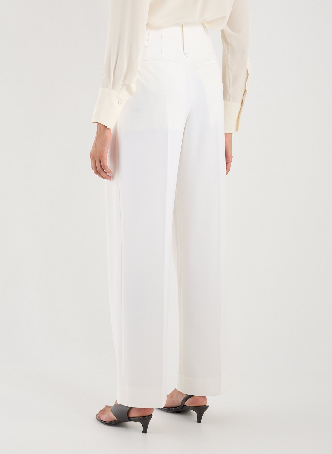 Wide-leg wool blend jeans VICTORIA BECKHAM Beige