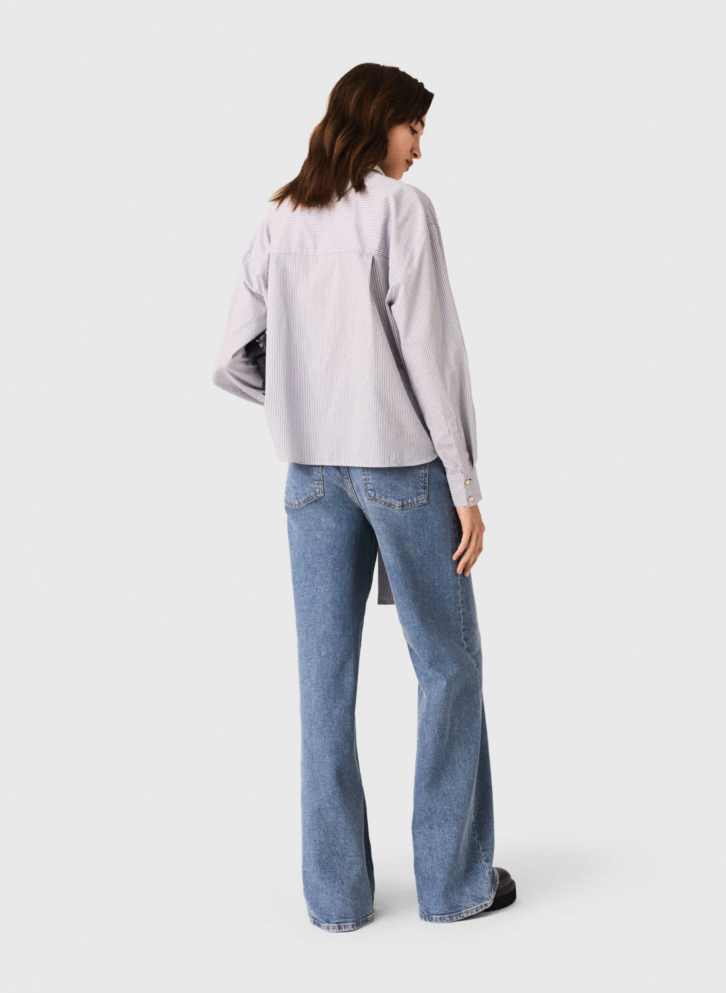 Chemise col lavallière en coton mélangé MAJE Bleu