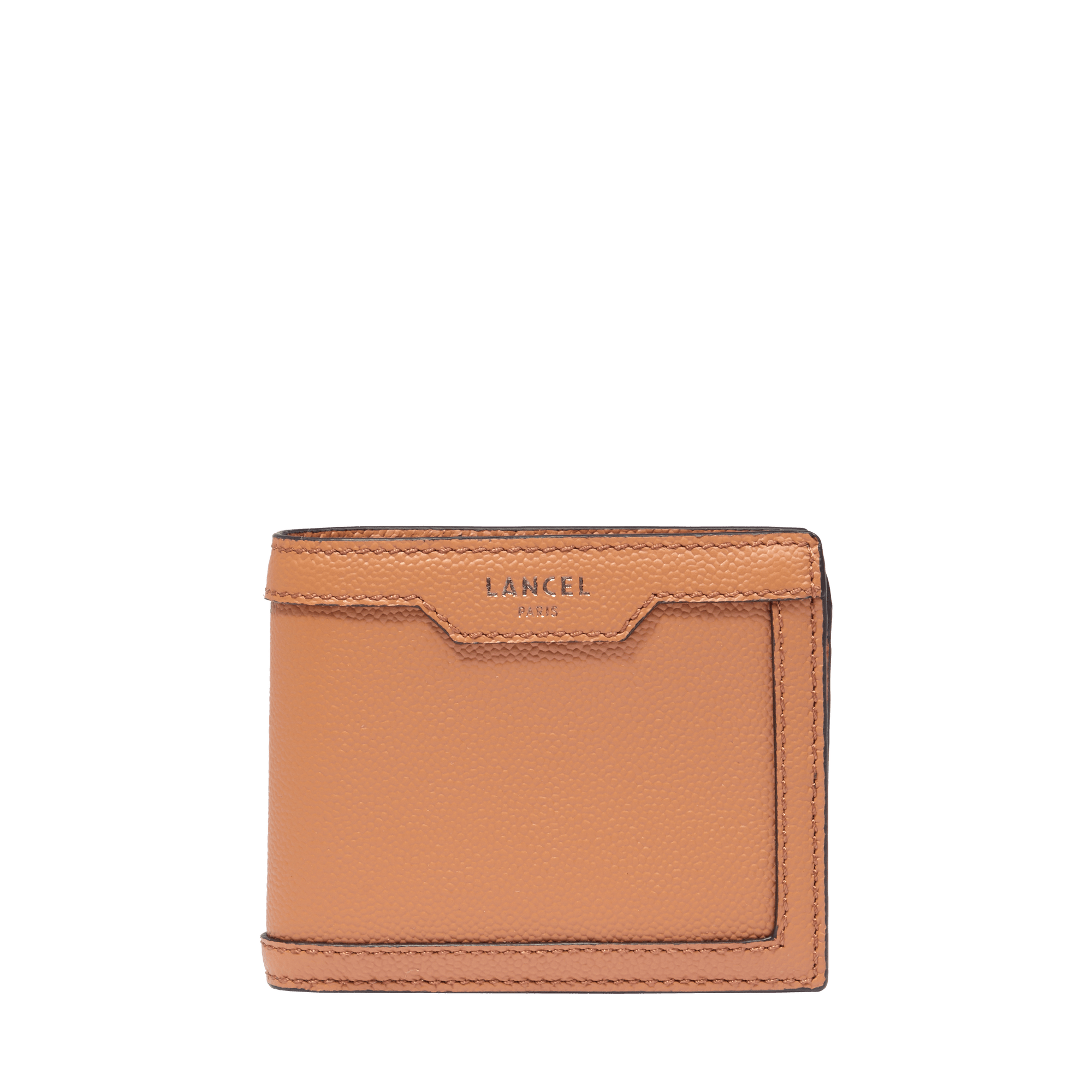 Porte monnaie rabat charlie de lancel en cuir LANCEL Marron