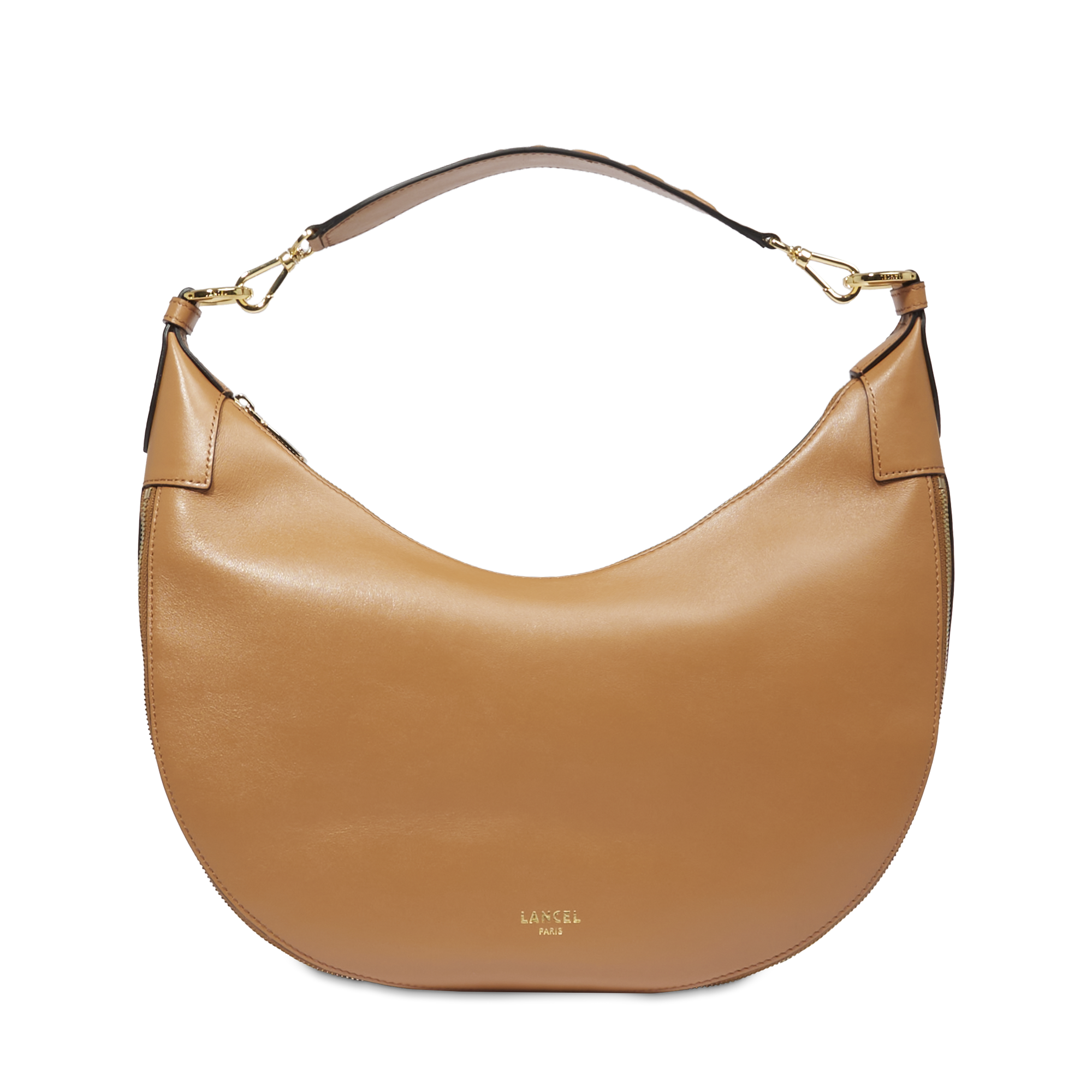 Sac hobo zippé m origami de lancel en cuir LANCEL Marron