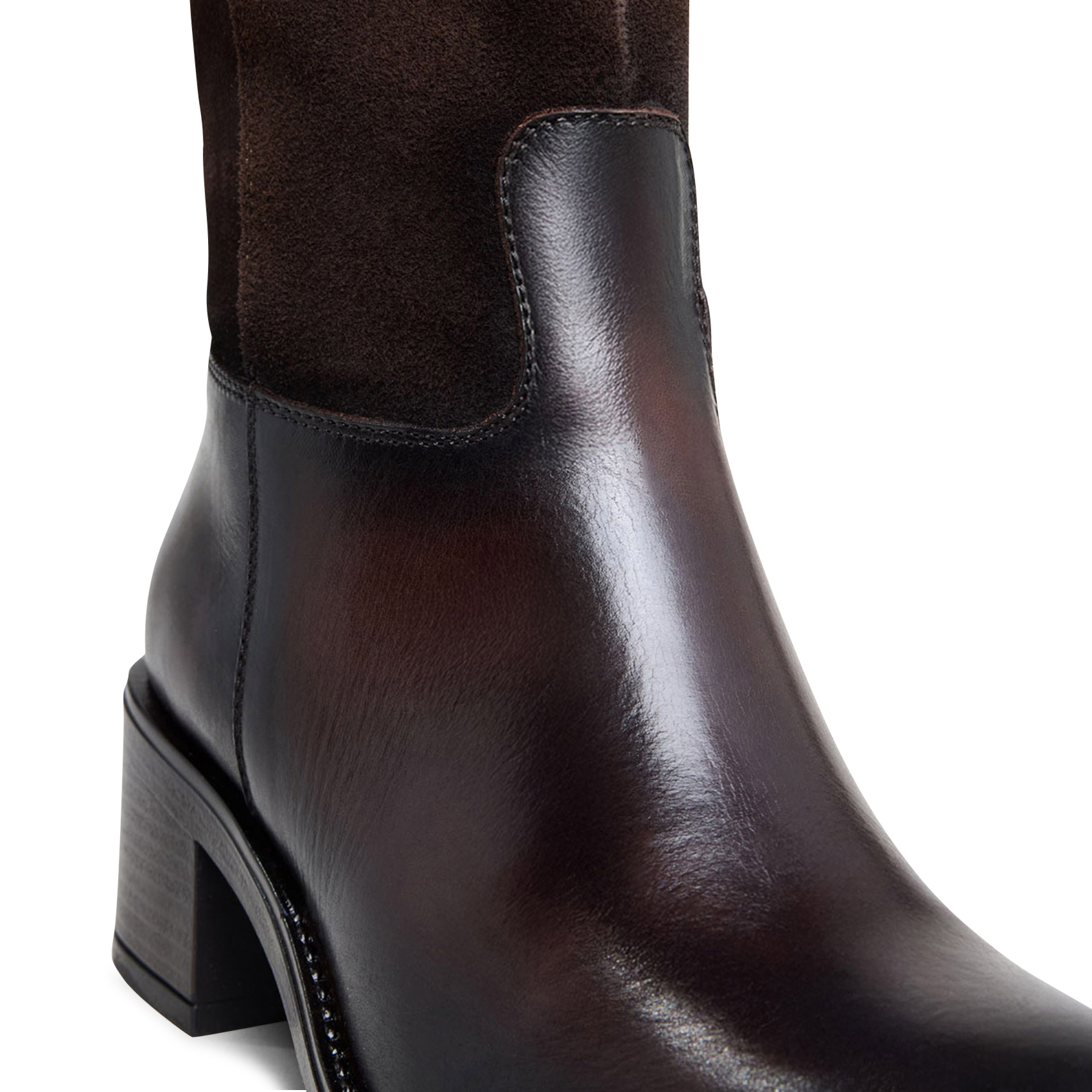 Bottes à talons en cuir claire JONAK Marron