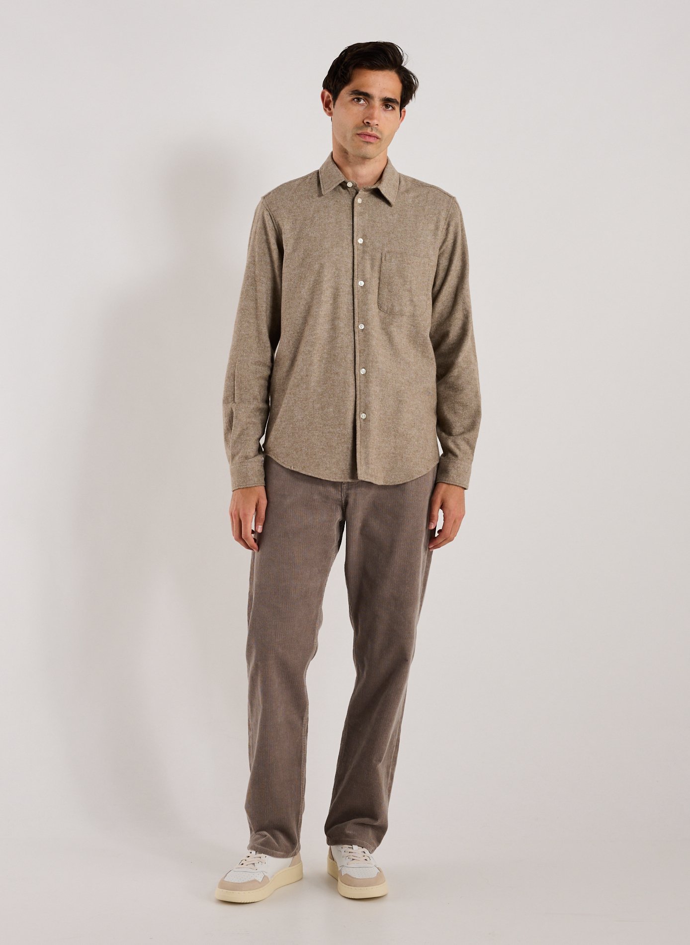 Chemise col classique en coton SAMSOE SAMSOE Beige