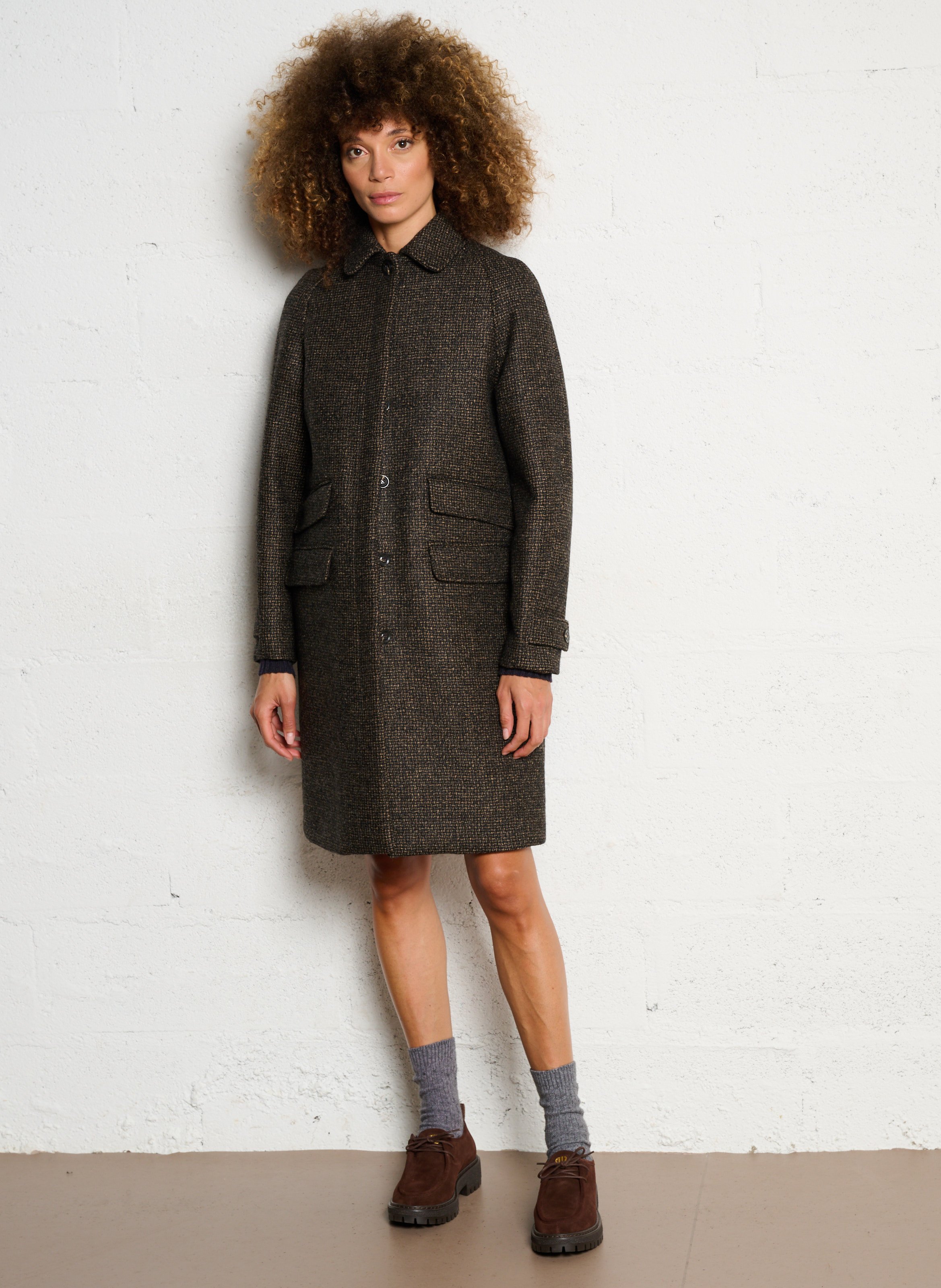 Manteau col classique en laine mélangée simba SOEUR Marron