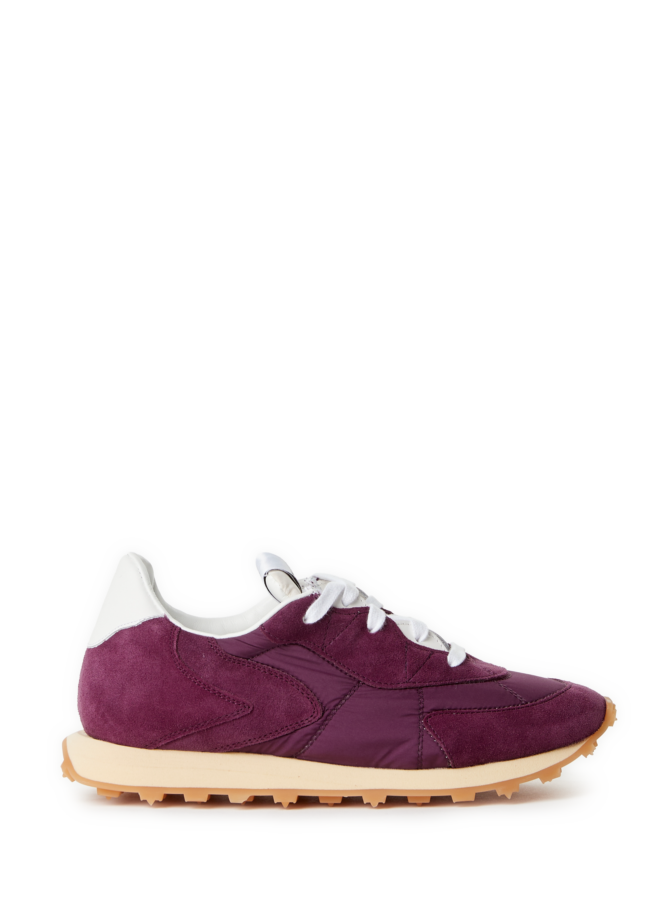 RUN OF Mixed leather sneakers Red