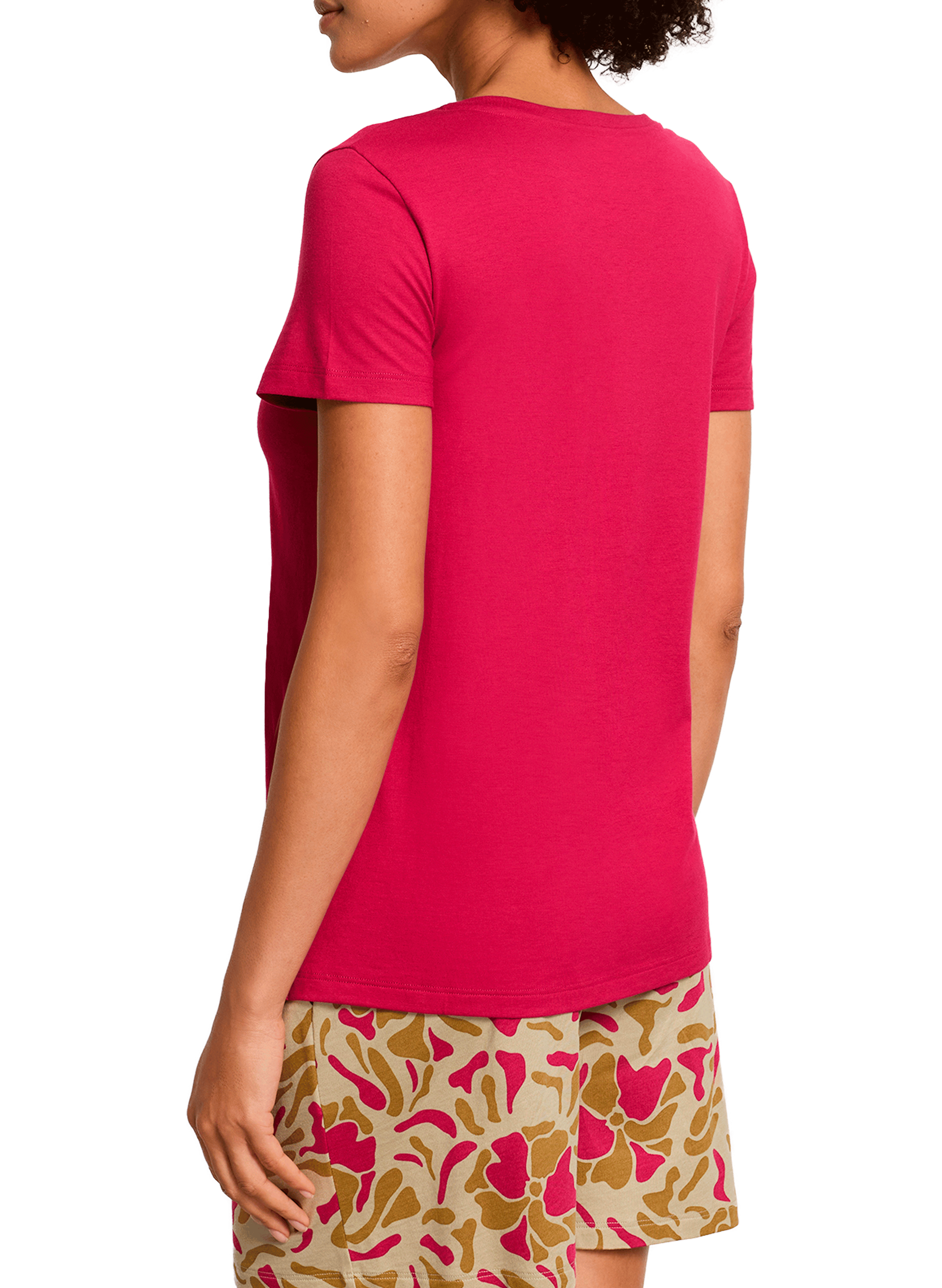 T-shirt décontracté à col en V HANRO Rose