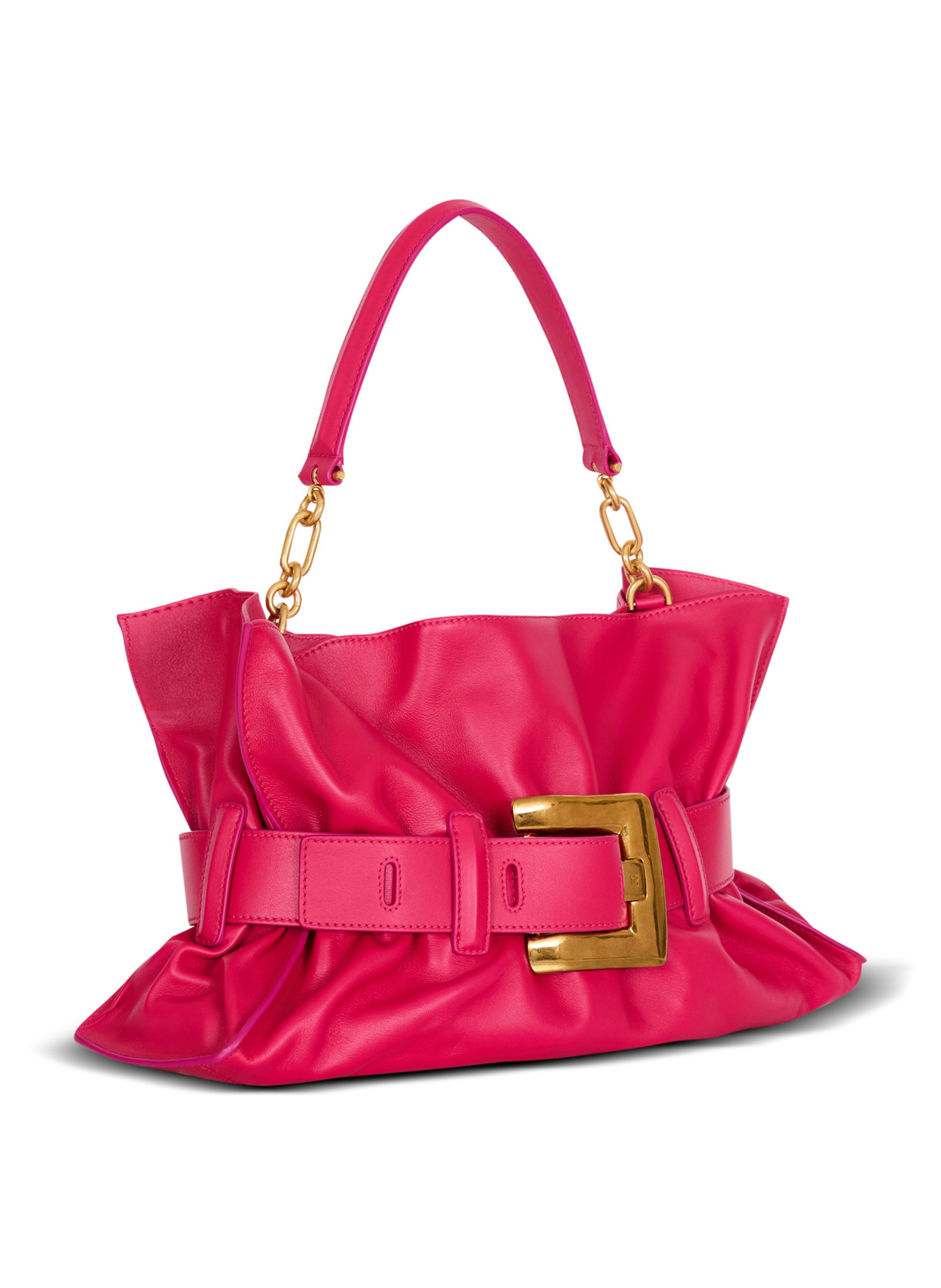 Sac anthem medium en cuir de veau BALMAIN Rose