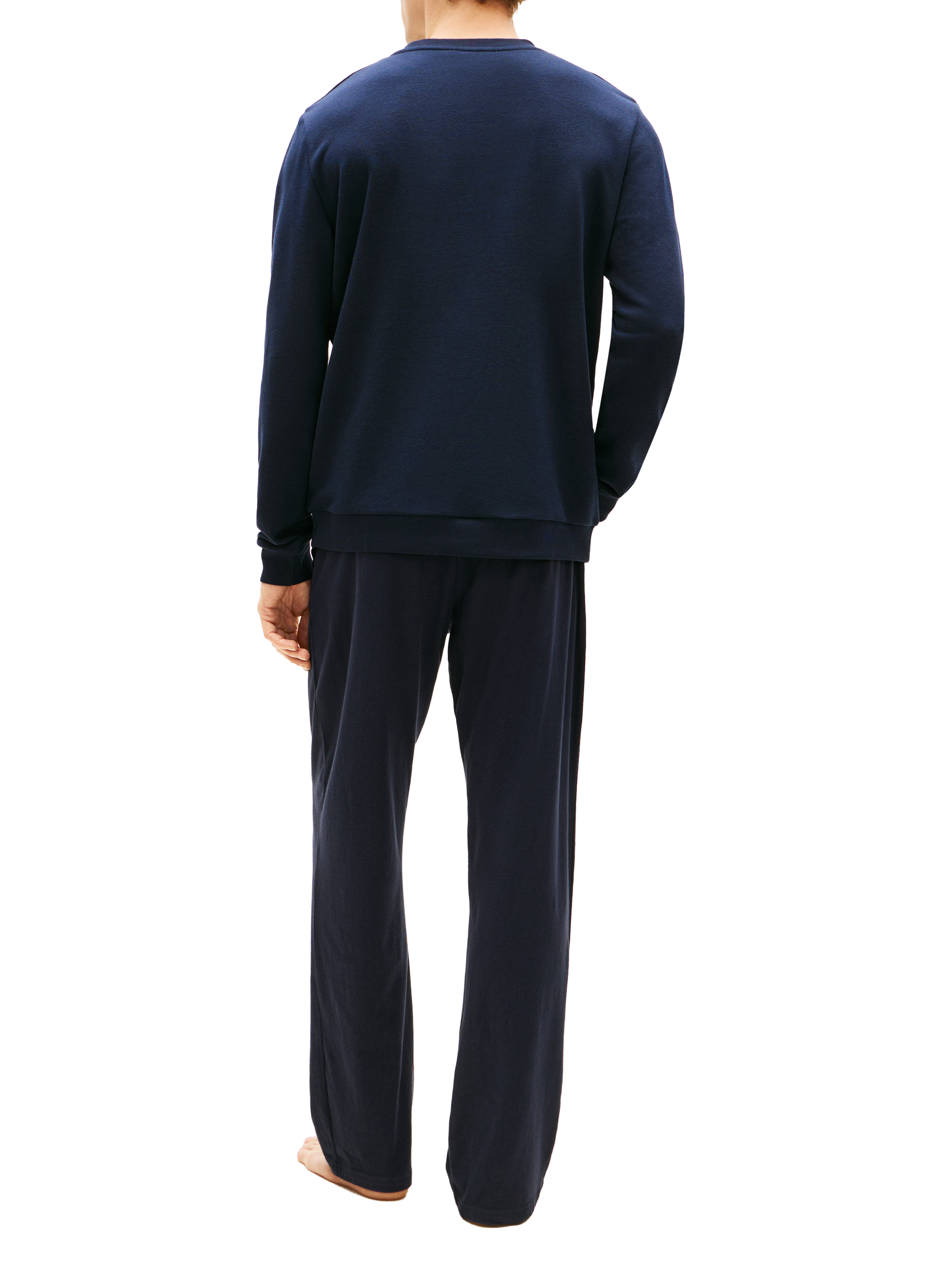 Straight embroidered sweatshirt in blended cotton TOMMY HILFIGER Blue