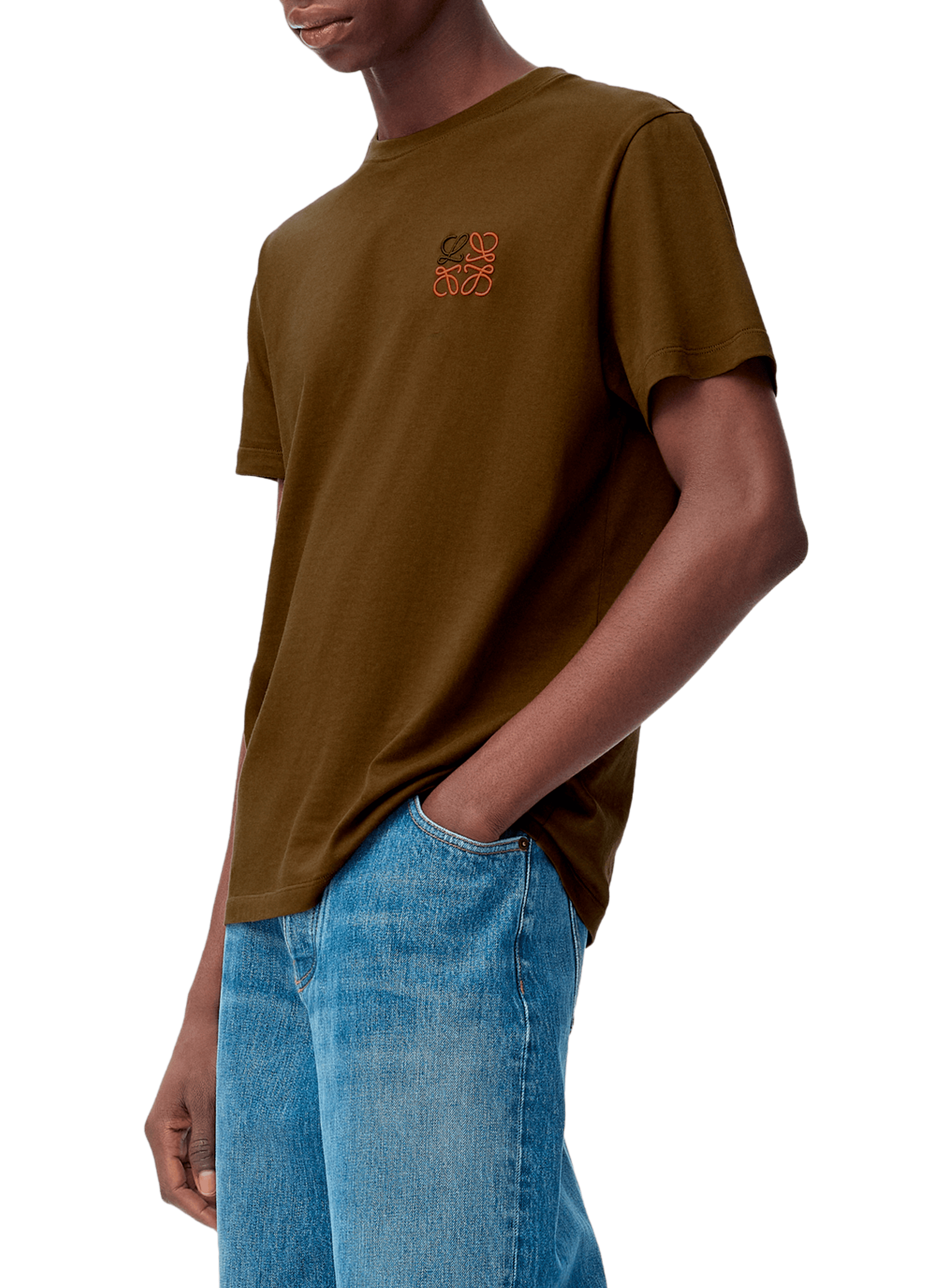 LOEWE Classic embroidered cotton t-shirt Green