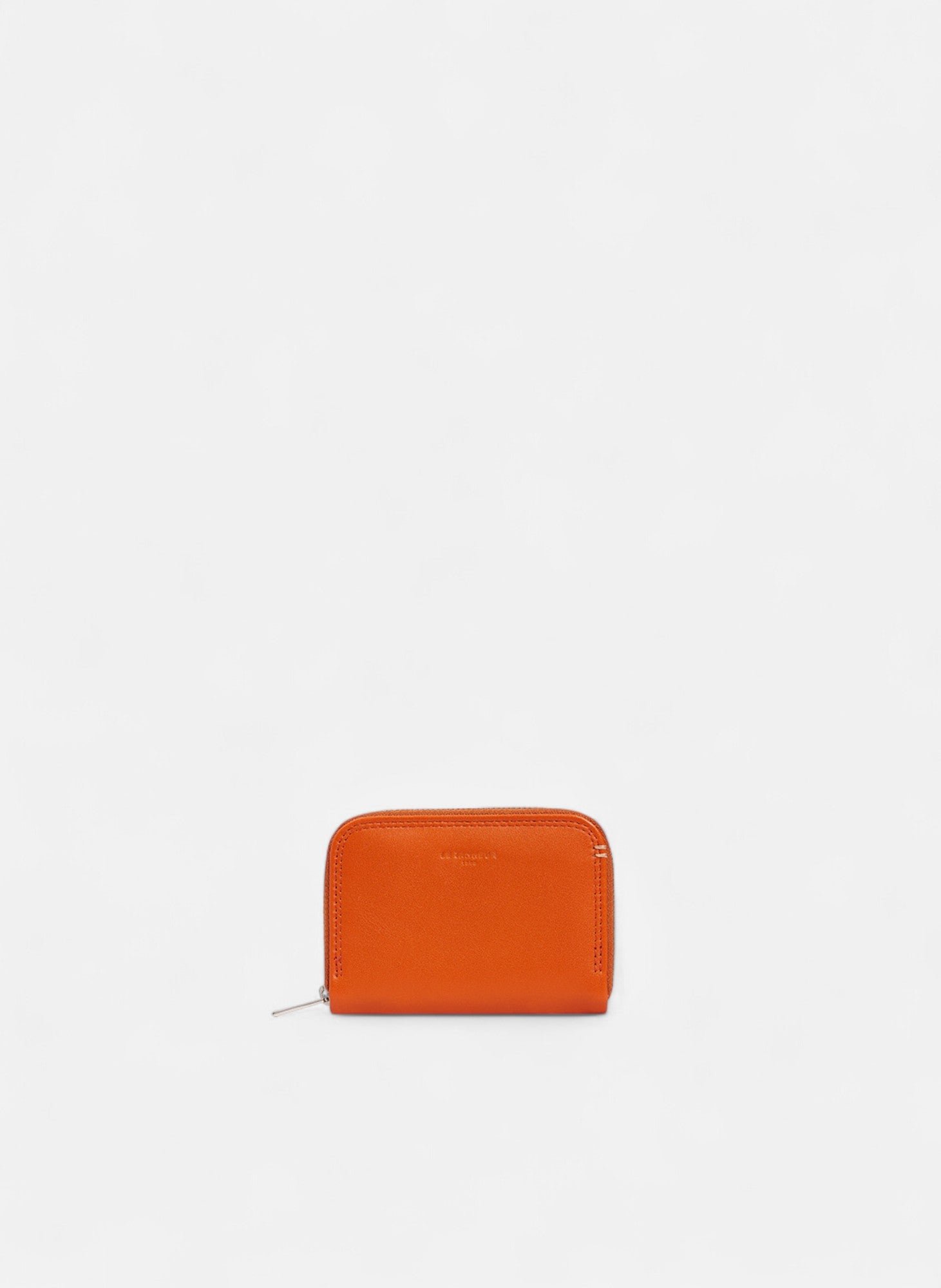 Porte monnaie zippé martin en cuir lisse OrangeLE TANNEUR