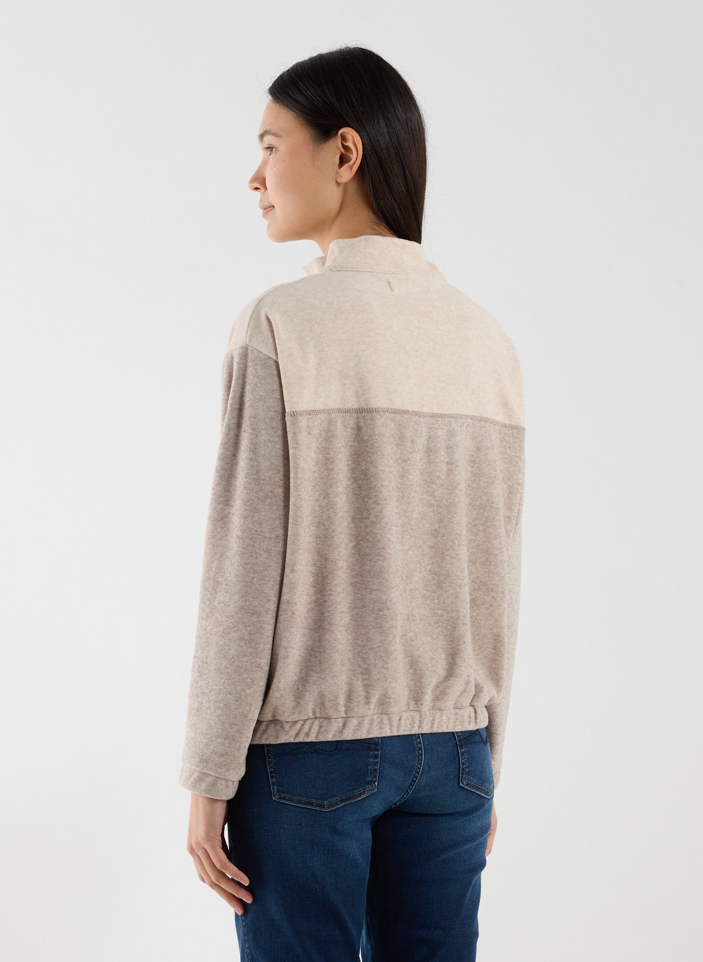 Oversized zip-up sweatshirt BANANA MOON Brown