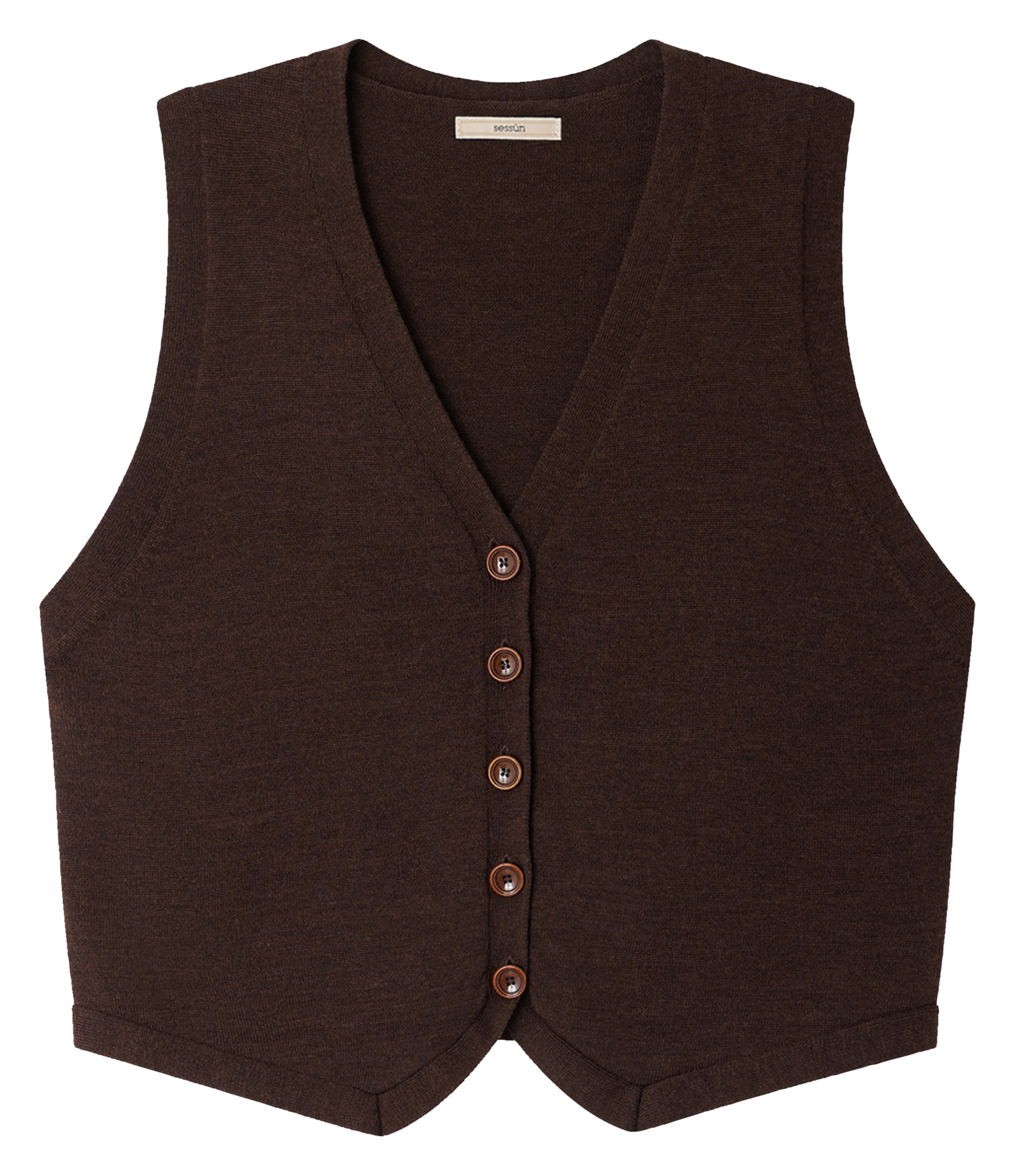 Gilet col v en laine giancarlo SESSUN Marron