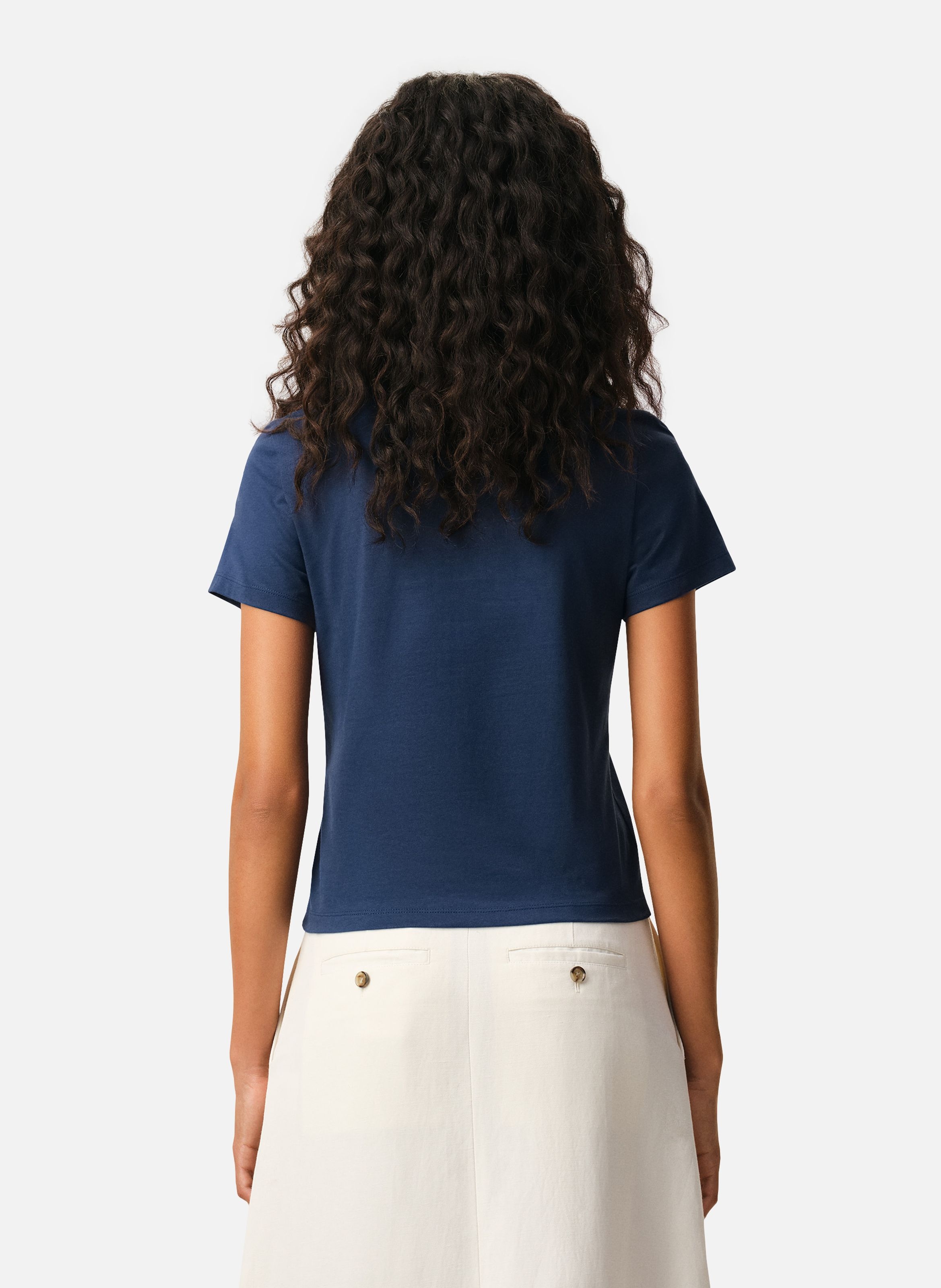 T-shirt Ami De Coeur Croppé En Coton AMI PARIS Bleu