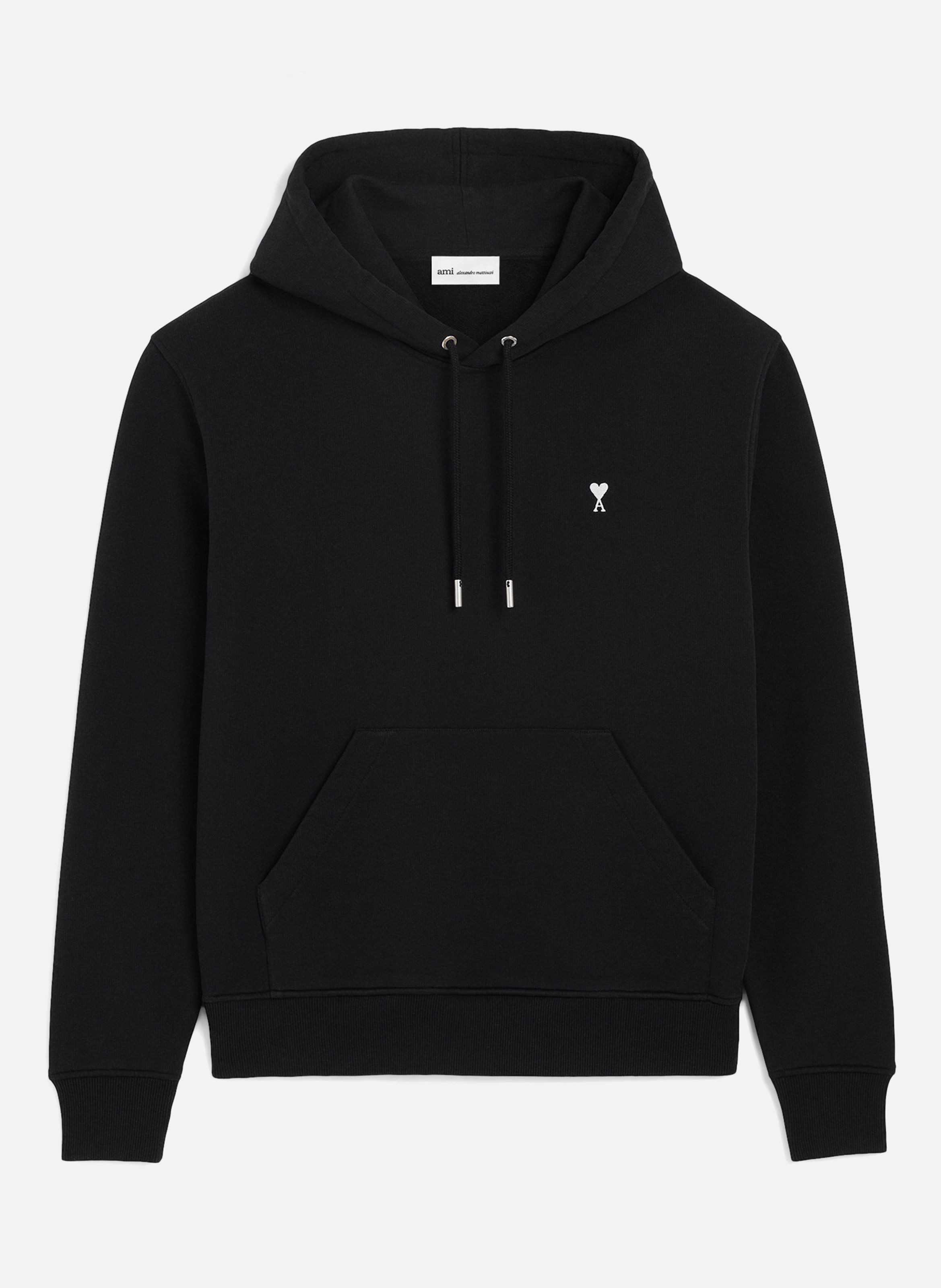 Hoodie Ami De Coeur En Coton AMI PARIS Noir