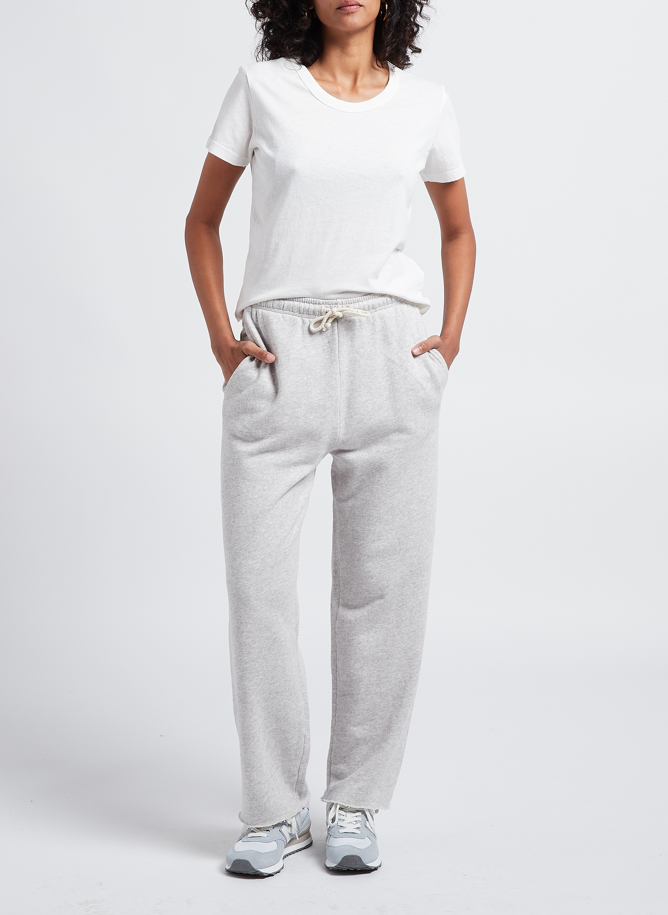 Tee-shirt court col rond en coton gamipy AMERICAN VINTAGE Blanc