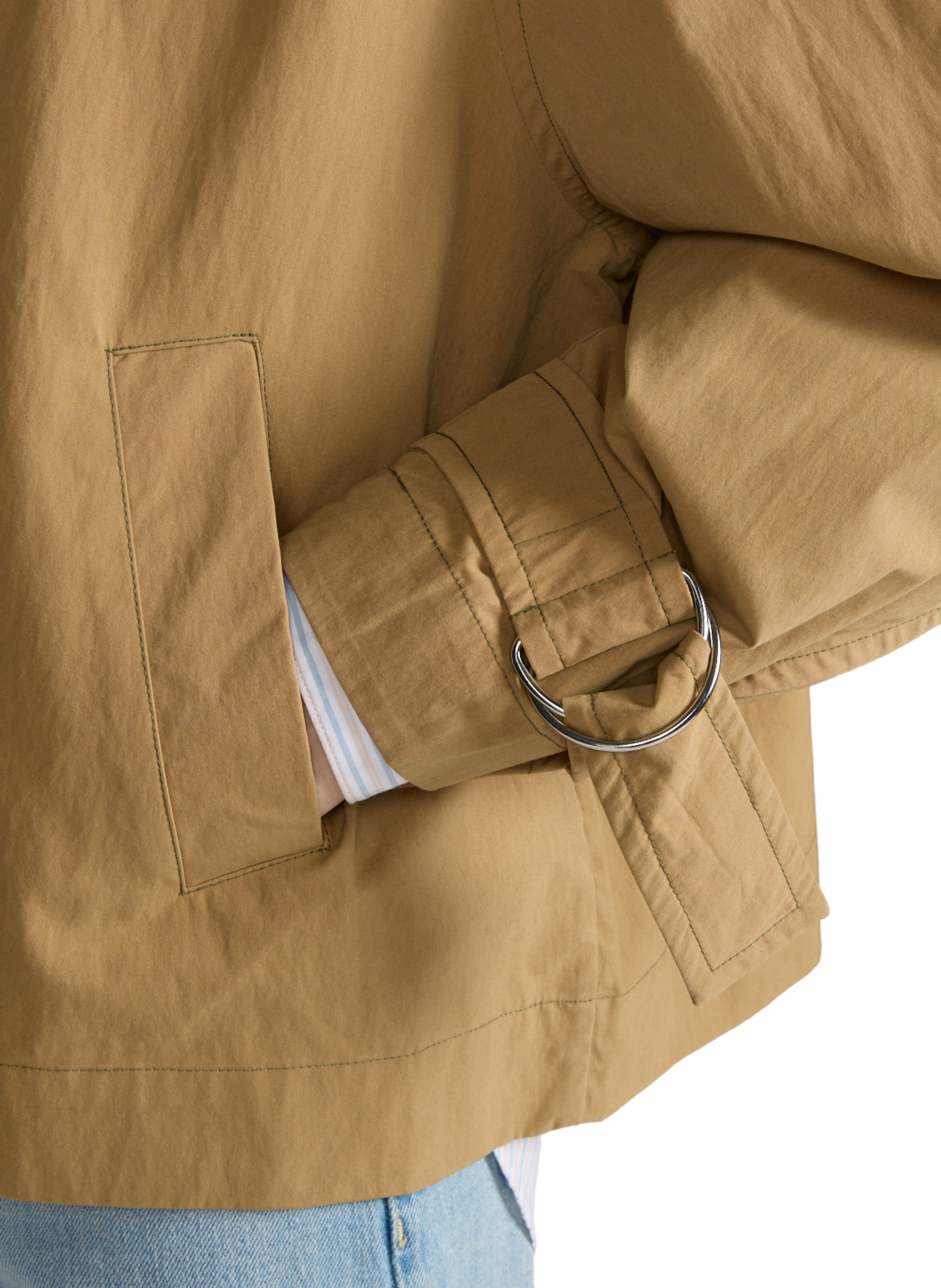 Trench large uni en coton mélangé BELLEROSE Beige