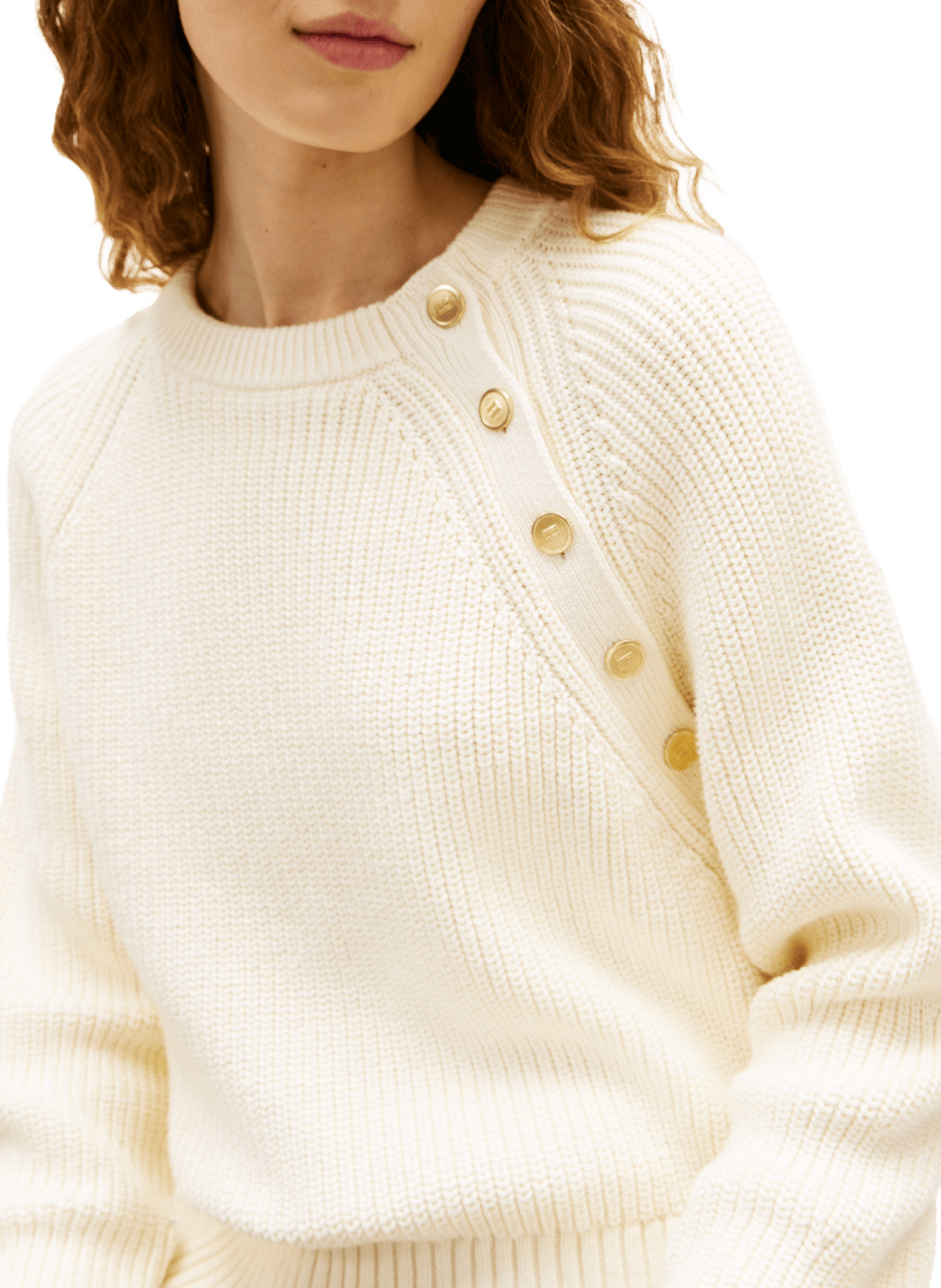 Pull rayé en coton TOMMY HILFIGER Beige