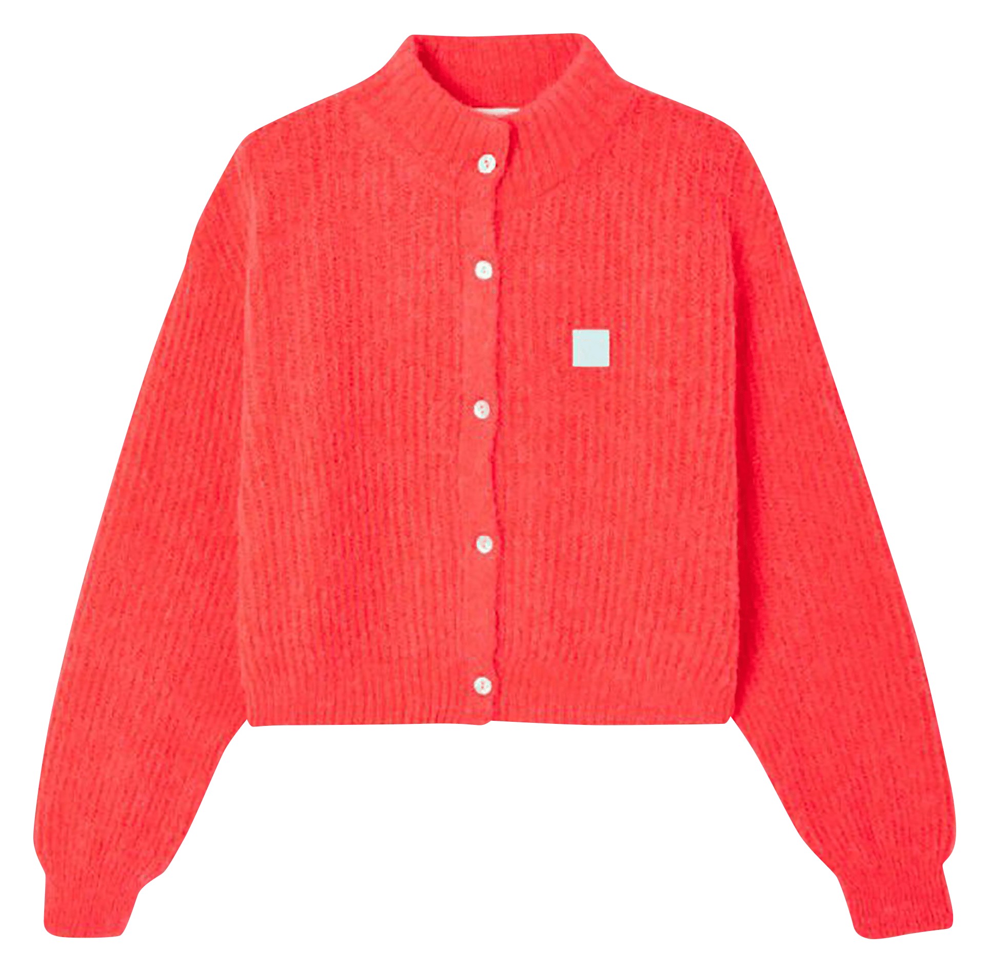 Gilet oversize col montant en maille east AMERICAN VINTAGE Rouge