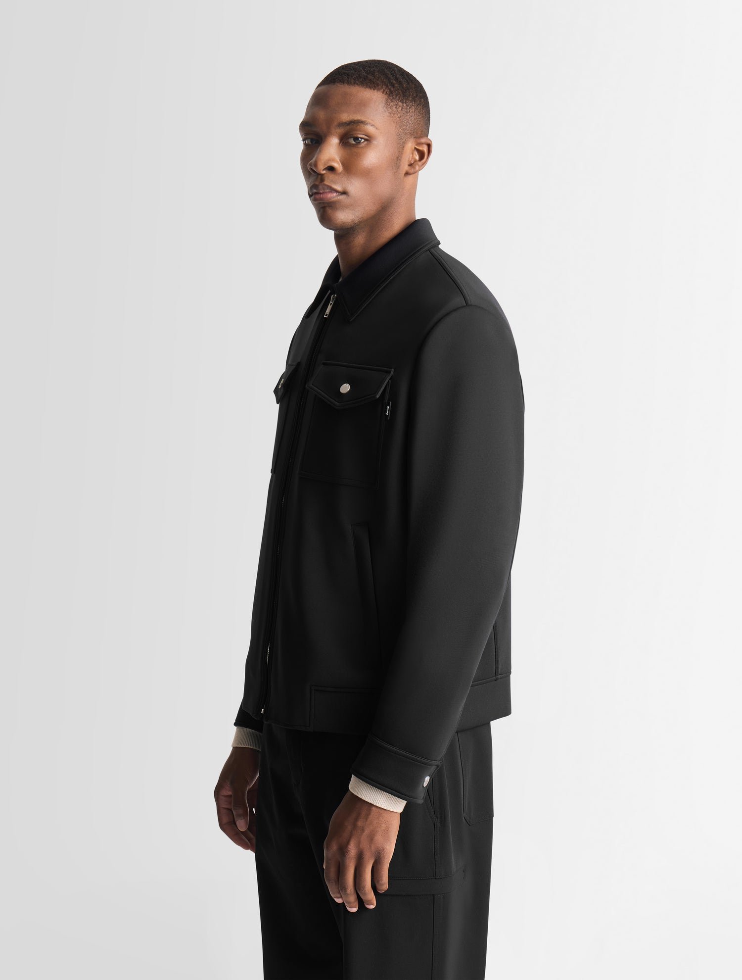 Veste roventir col chemise coupe regular FUSALP Noir