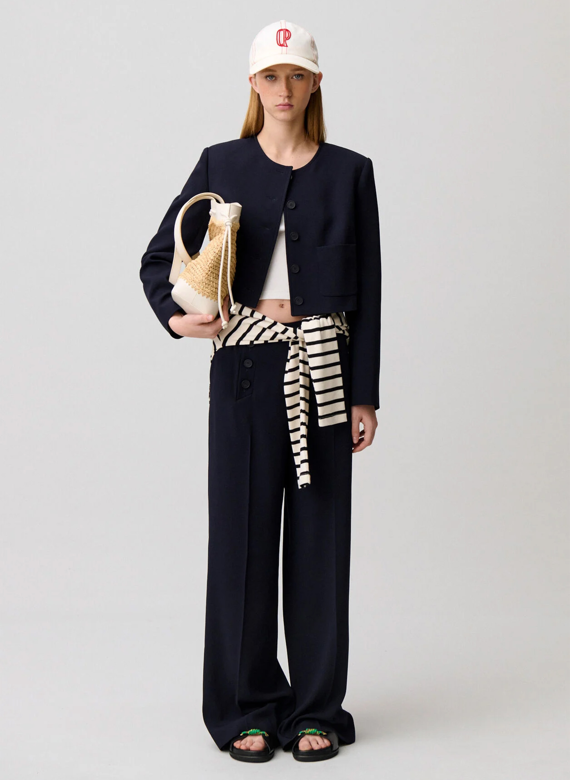 Veste boutonnée col rond unie CLAUDIE PIERLOT Noir